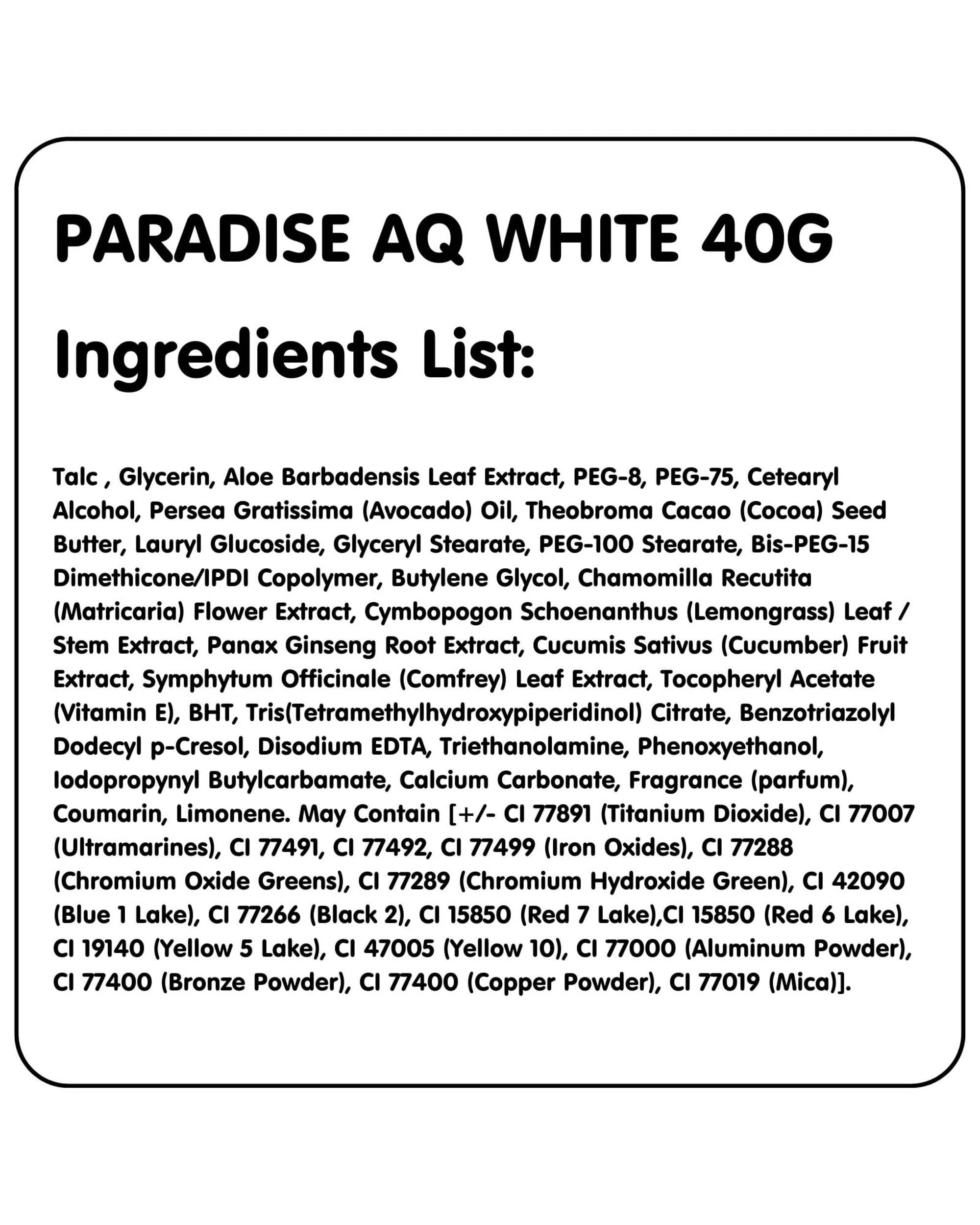 4 Mehron Mehron Makeup Paradise AQ White 40g - One Size - White, 4 of 5