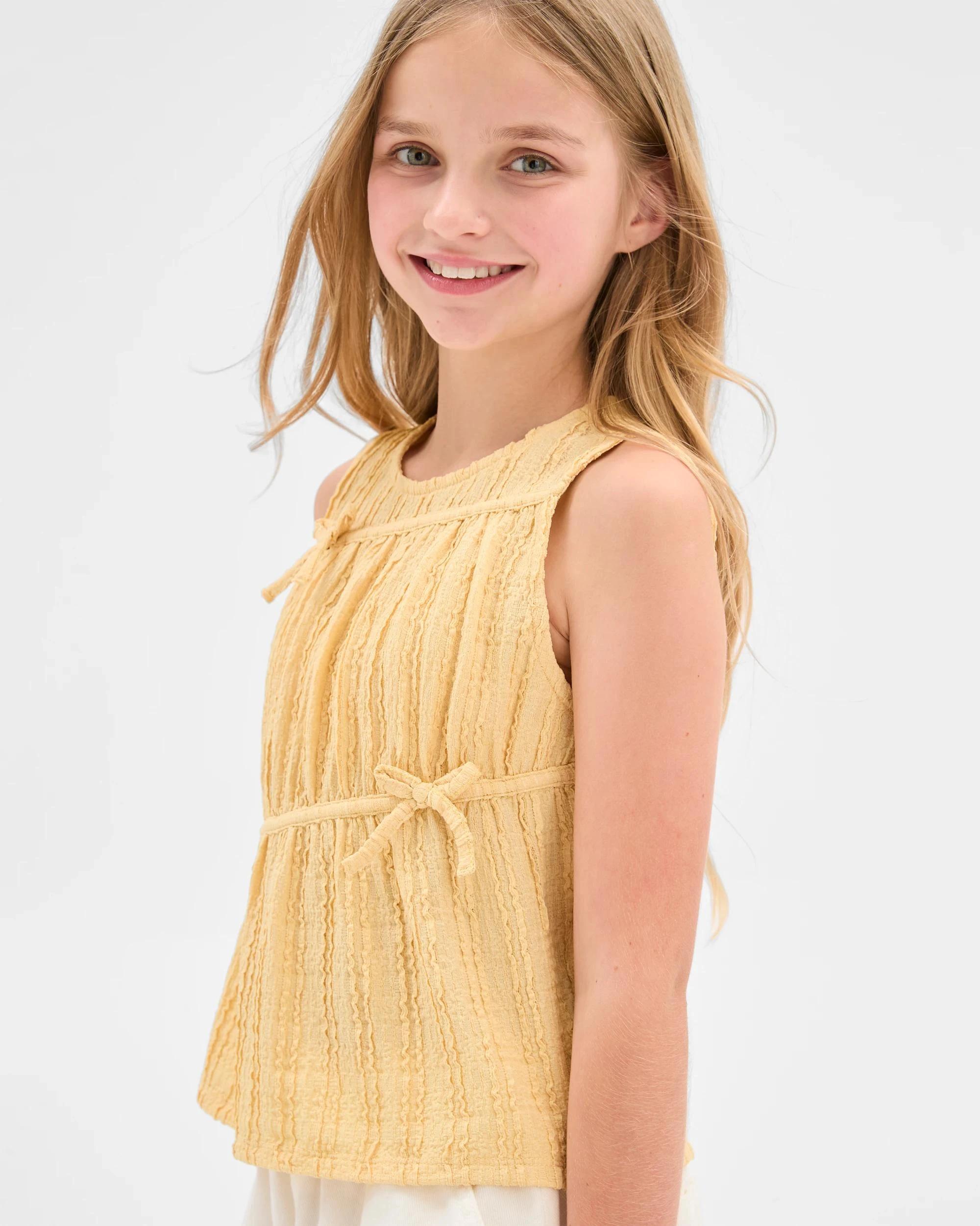 4 Target Textured Knit Bow Tank SUNLIGHT, 4 of 7