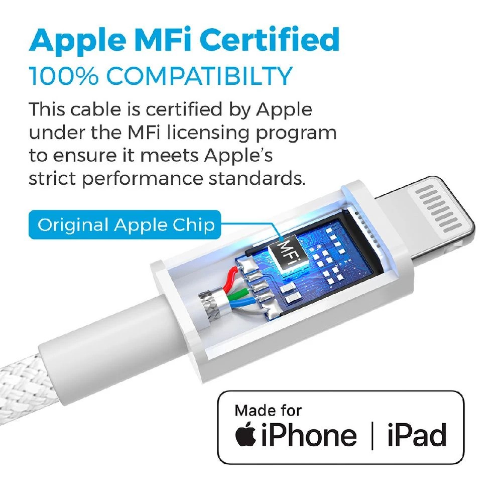 5 Comsol USB-C to Lightning Cable 2m White, 5 of 5