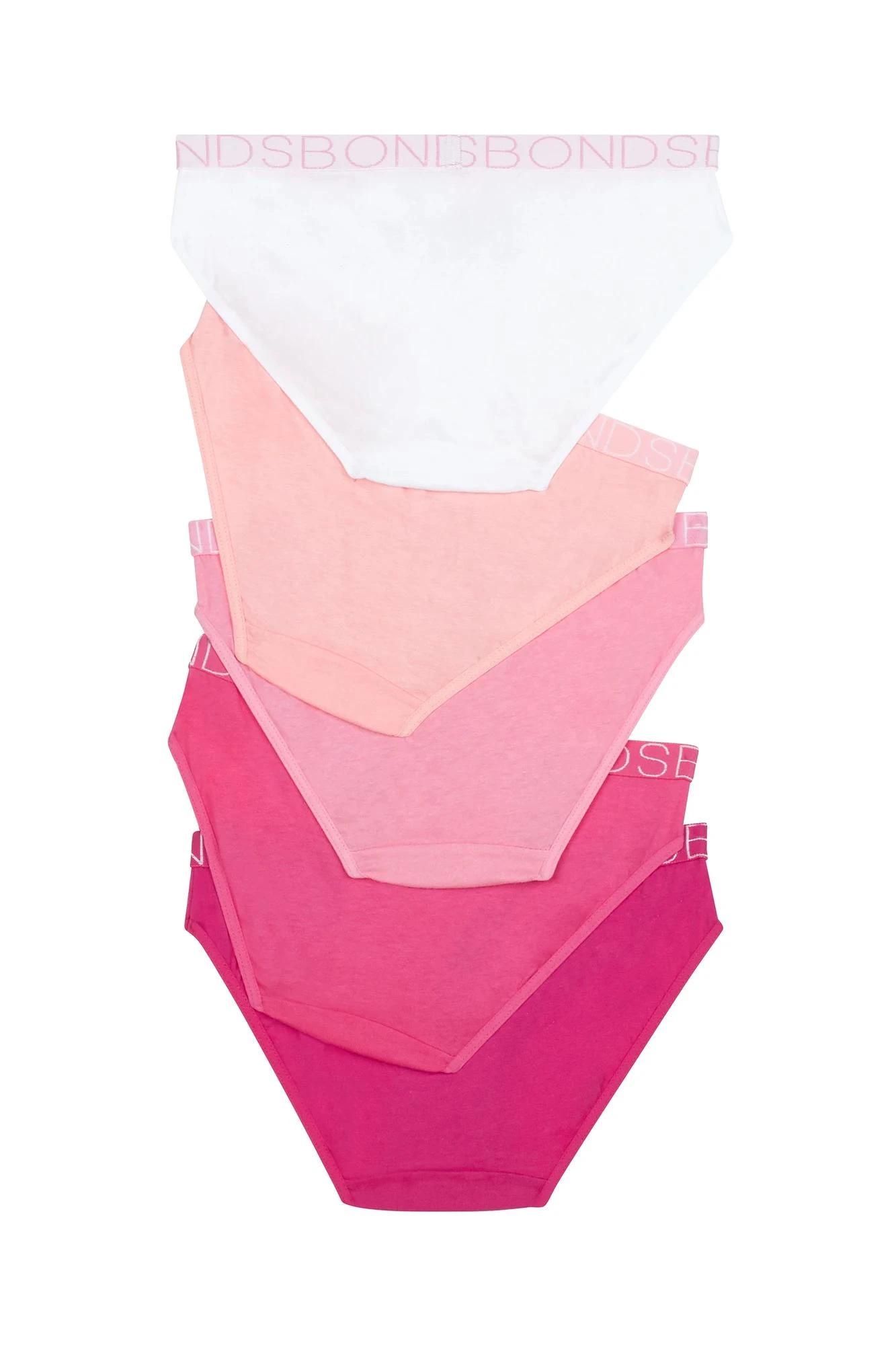 2 Bonds Girls 5 Pack Bikini Briefs PINK, 2 of 2