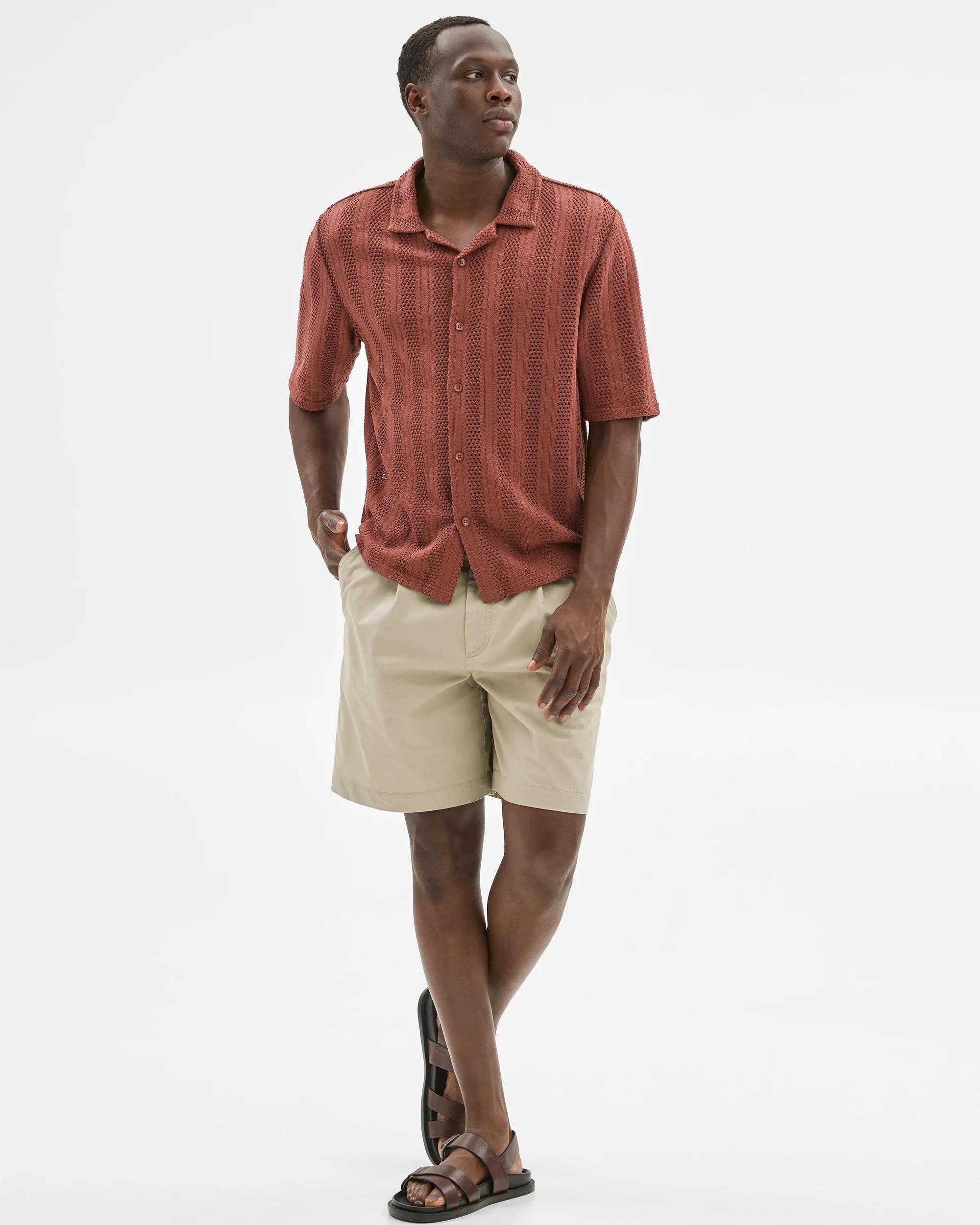 1 Australian Cotton Blend Knit Resort Shirt - Commons RUST, 1 of 5