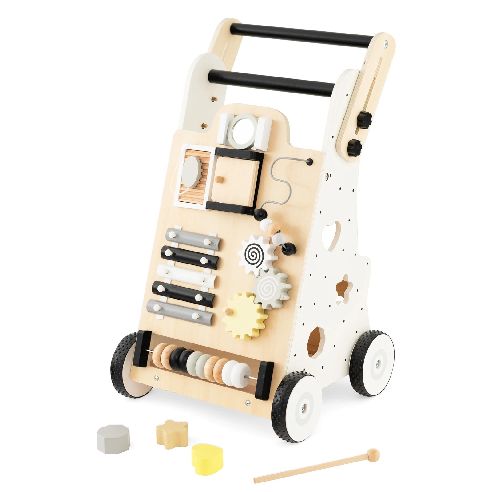 1 Costway Wooden Walker Push & Pull Learning Walker, 1 of 2