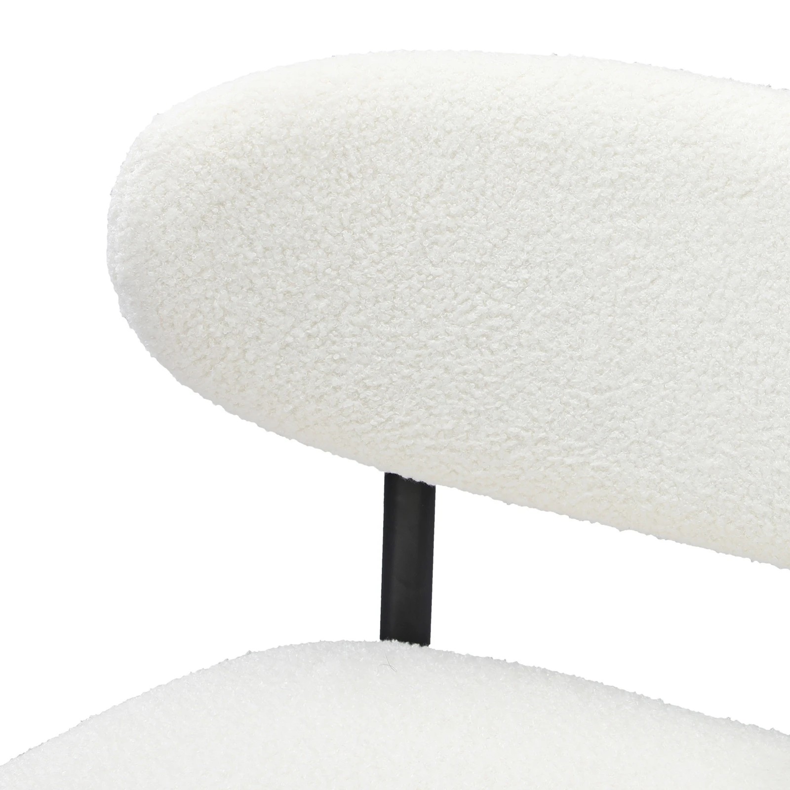 6 Oikiture 4x Bar Stools Kitchen Stool Counter Chair Boucle Fabric
 - Black, 6 of 7