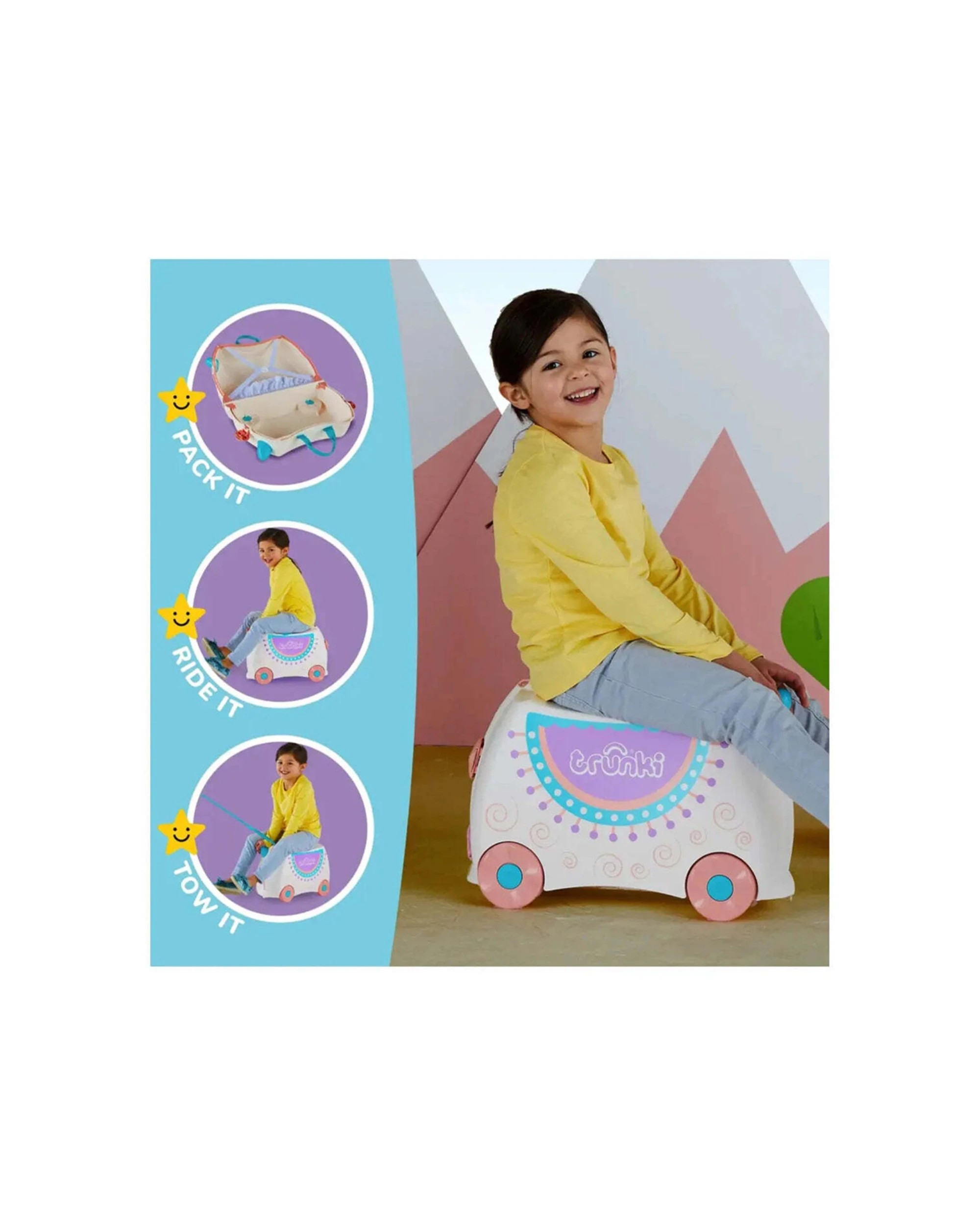 5 Trunki Lola The Llama Ride On Suitcase Carry-On Bag Travel Luggage - Multi, 5 of 8
