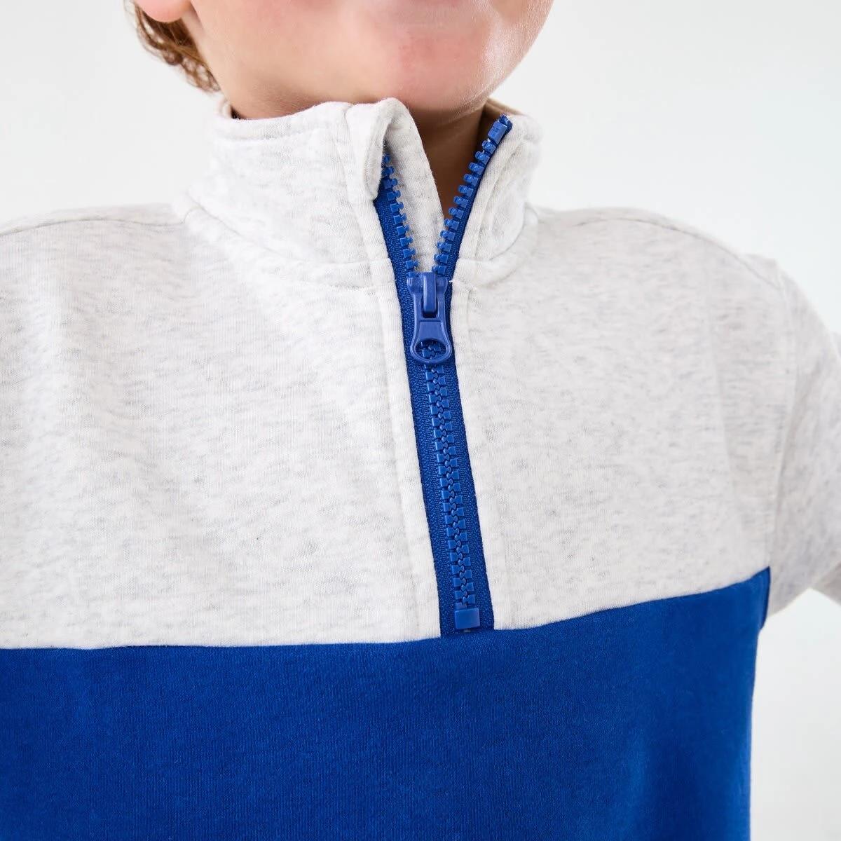 4 Quarter Zip Sweatshirt Wht Marle, 4 of 9