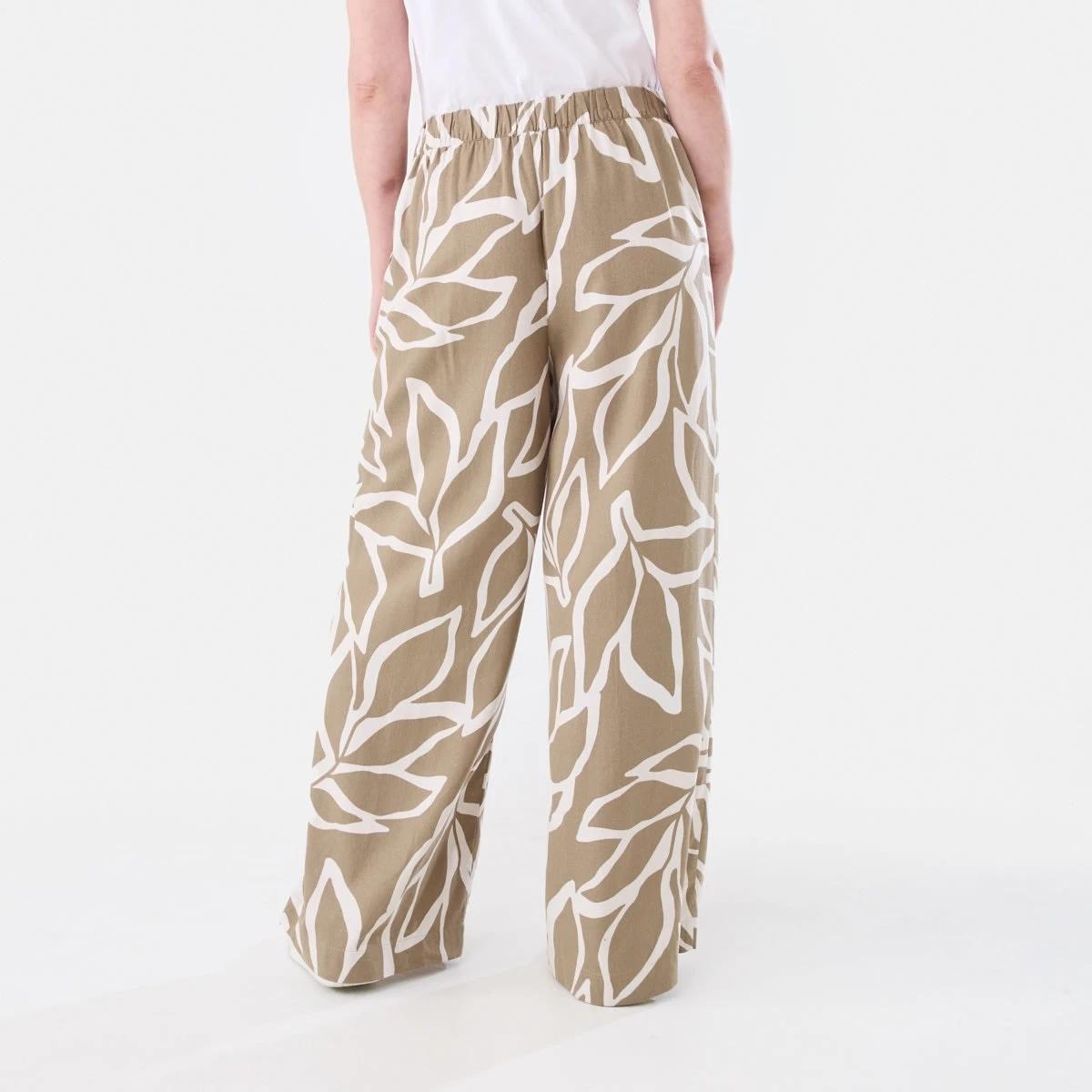 3 Textured Wide Leg Pants LEAVES CARIBOU, 3 of 5