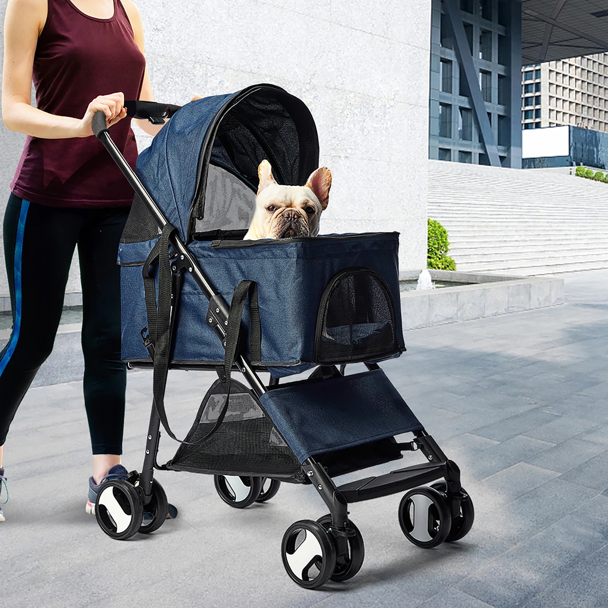4 Pawz Detachable Pet Stroller - Blue, 4 of 7