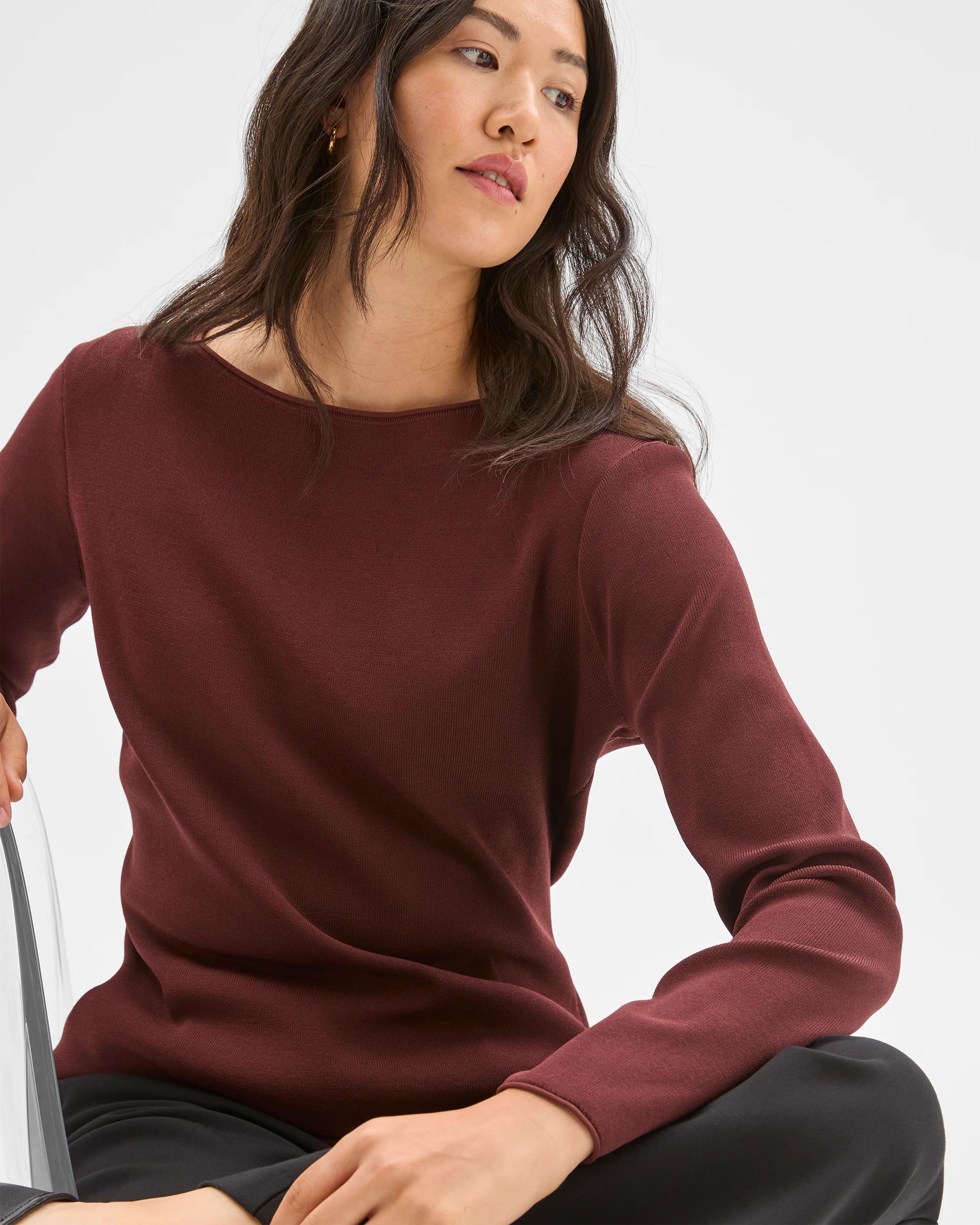 3 Preview Ultimate Long Sleeve Sweater RUM RAISIN, 3 of 6