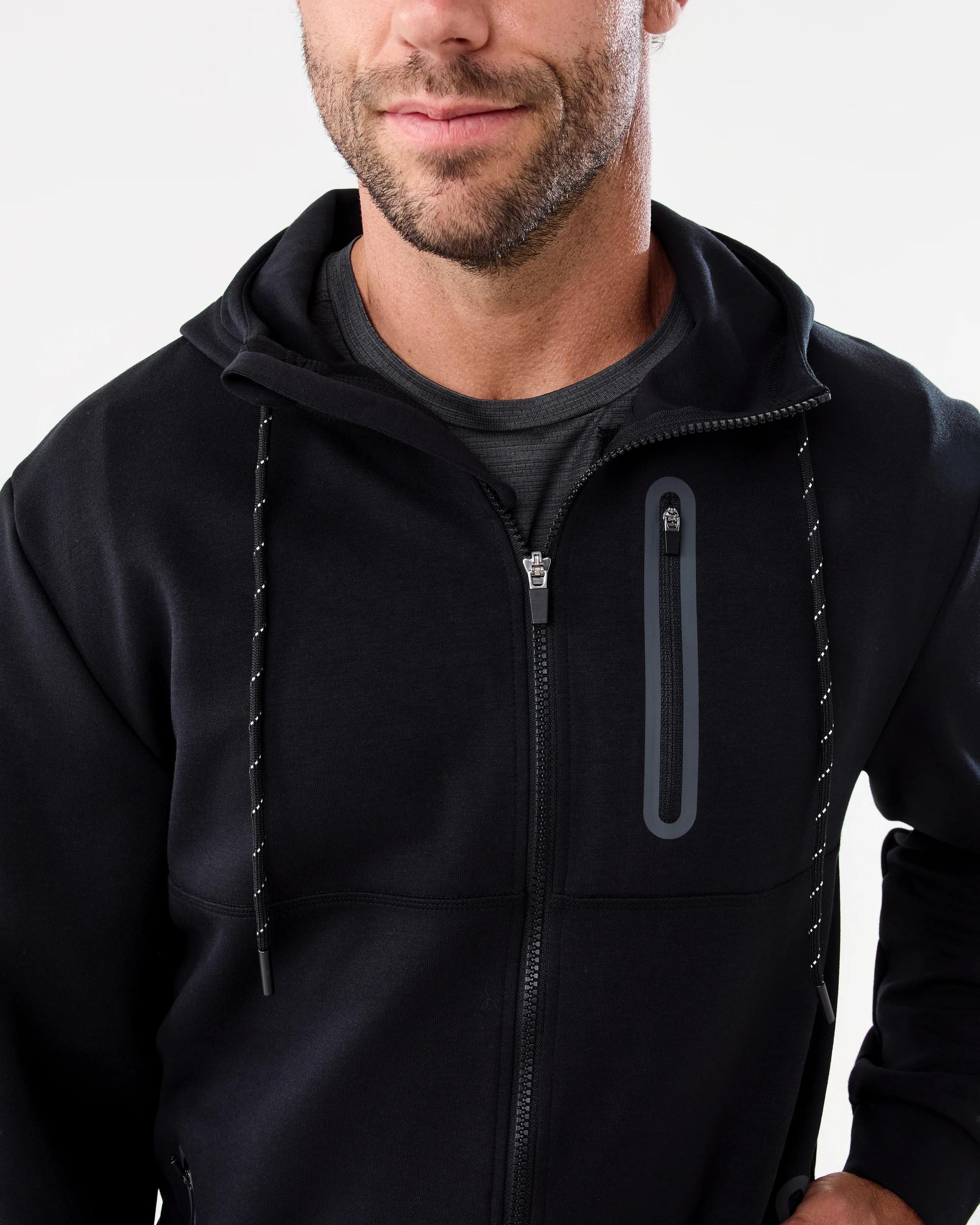 6 Active Mens Sports Tech Hoodie Black, 6 of 8