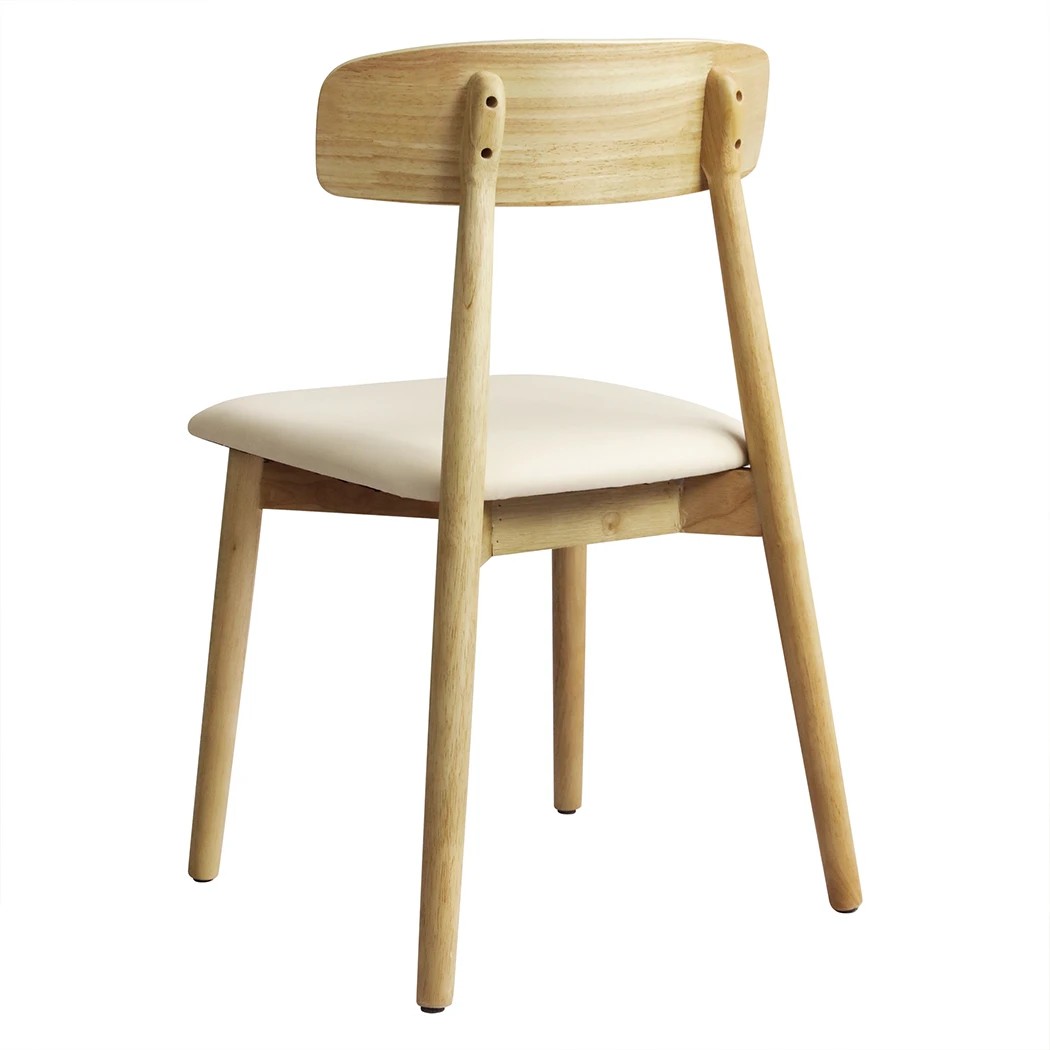 2 Levede 6pcs Dining Chairs Solid Wood in Natrual Colour, 2 of 6