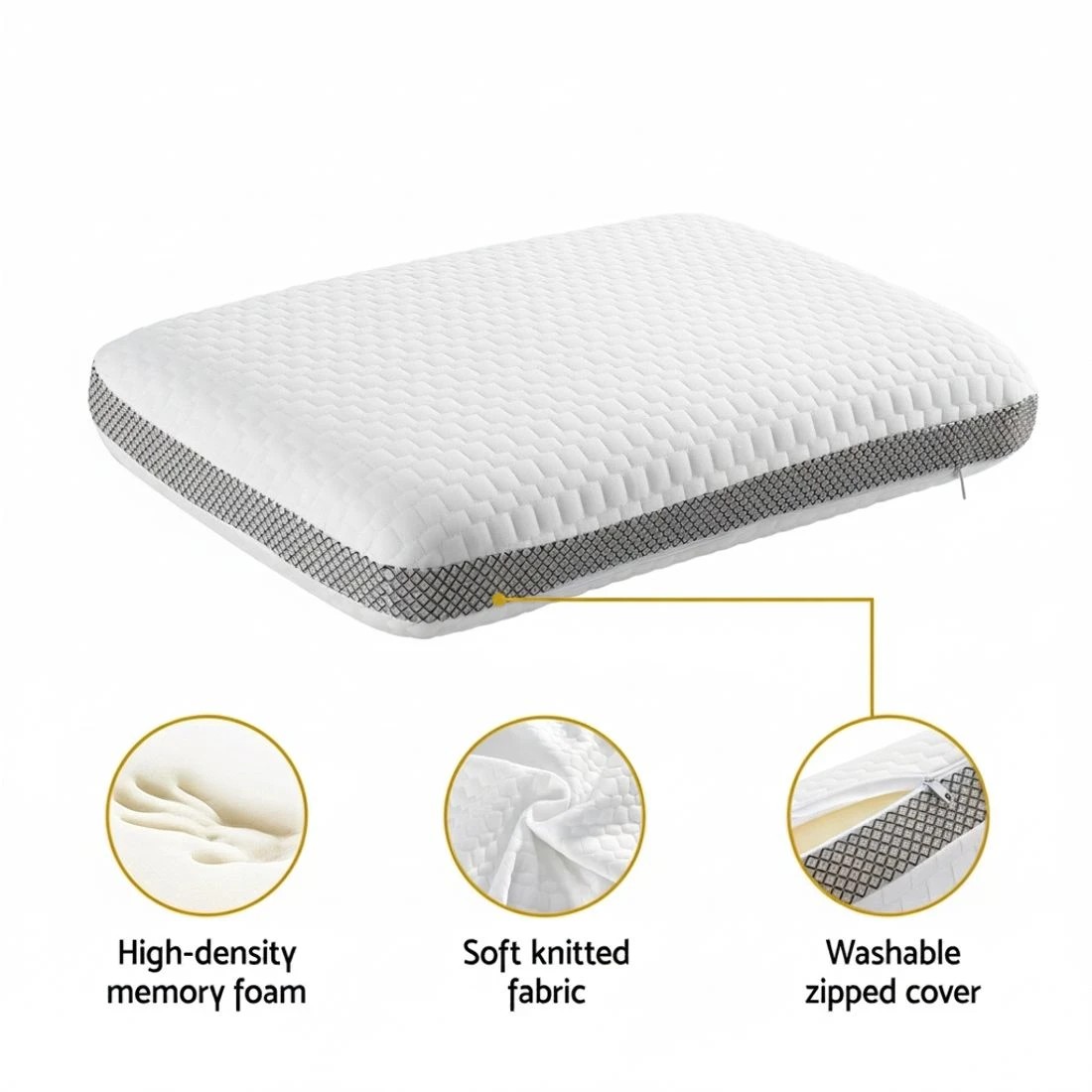 5 Giselle Memory Foam Pillow - White, 5 of 6
