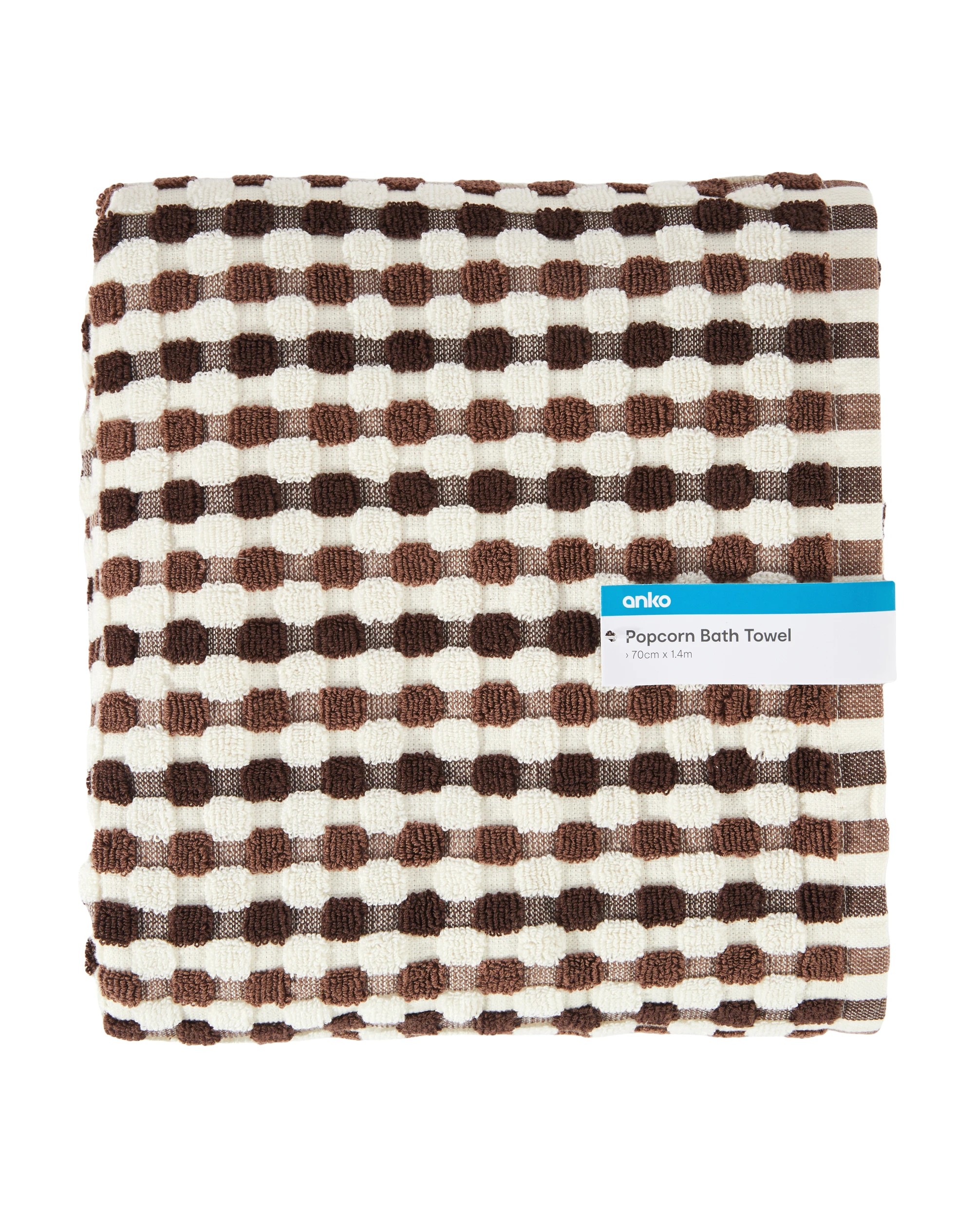 5 Popcorn Cotton Bath Towel - Chocolate, 5 of 5