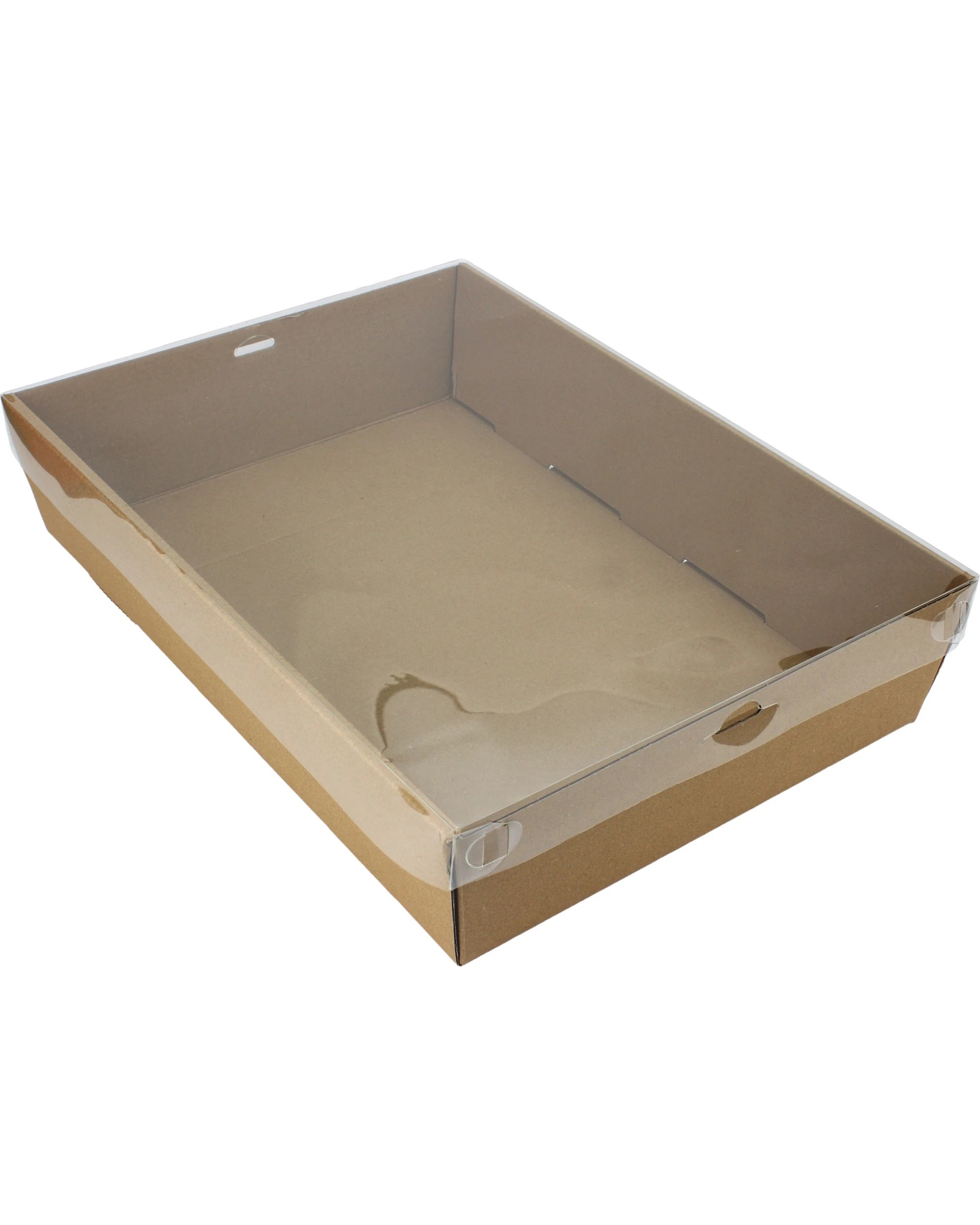 1 Spice Kitchen Kraft Grazing Box with Clear Plastic Lid 36cm x 25.8cm x 8cm - Brown, 1 of 4