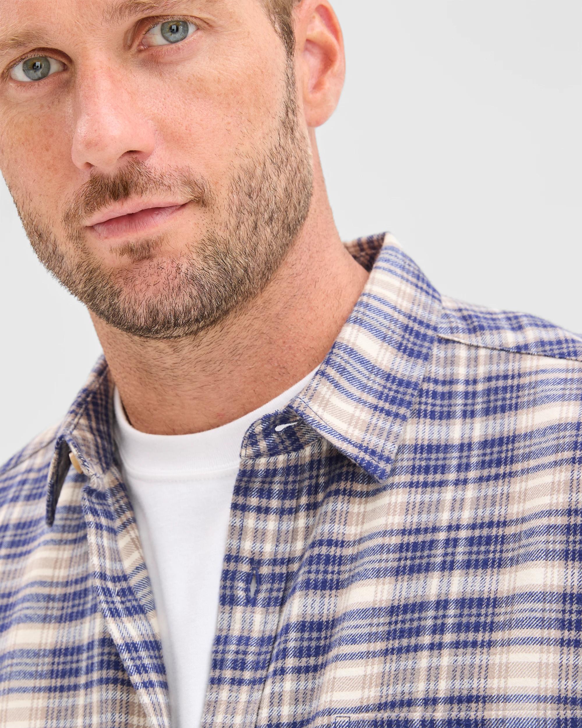 5 Target Australian Cotton Long Sleeve Flannelette Shirt ECRU, 5 of 6