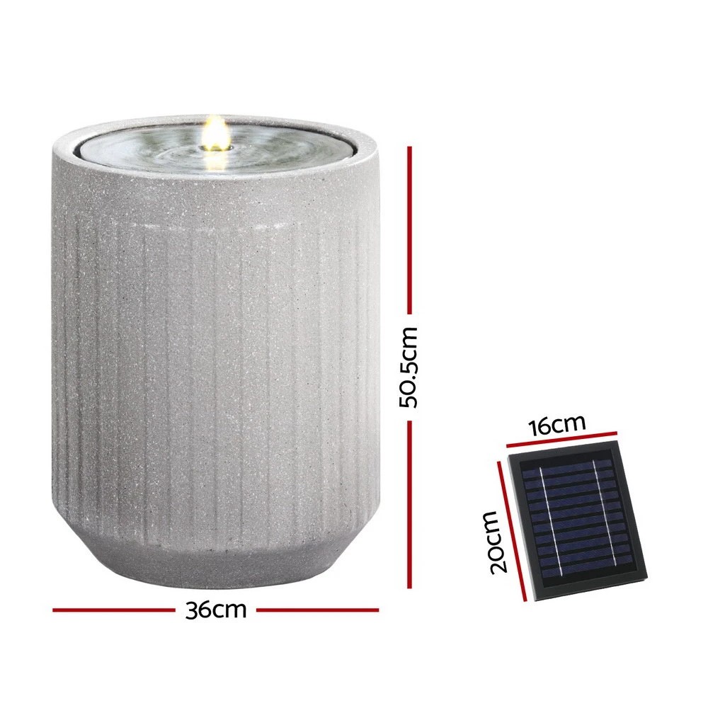 2 Gardeon Solar Fountain Water Feature Outdoor Fountain LED Lights - Grey, 2 of 6