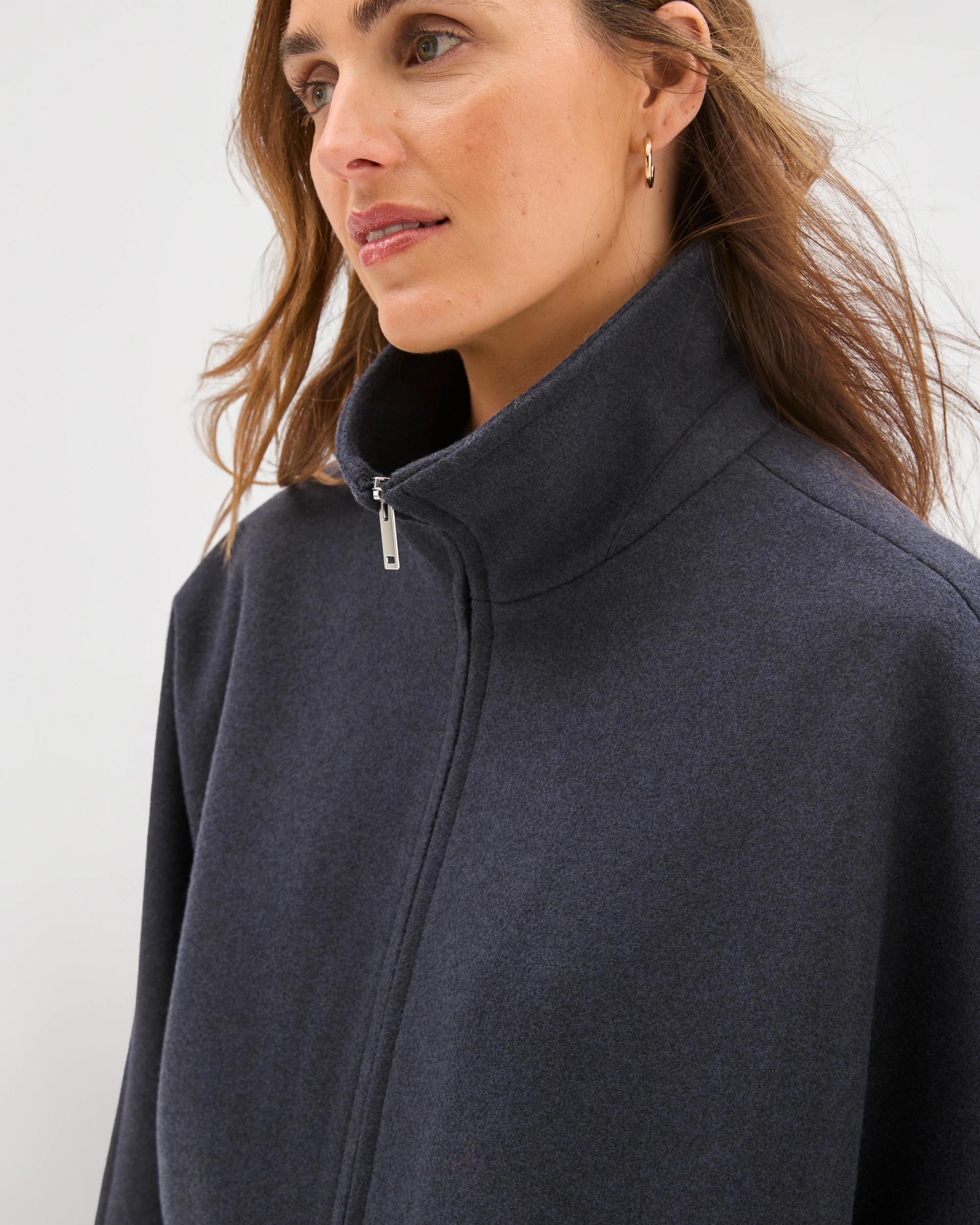 5 Target Woman Brushed Collar Zip Through Jacket NAVY MARLE, 5 of 9