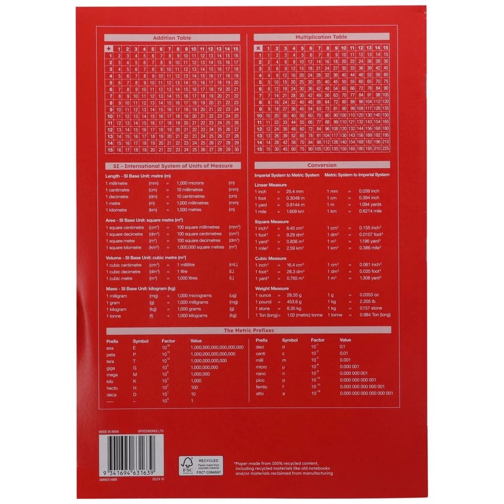 4 Studymate A4 Recycled 70gsm 14mm Ruled Exercise Book 48 Page, 4 of 4