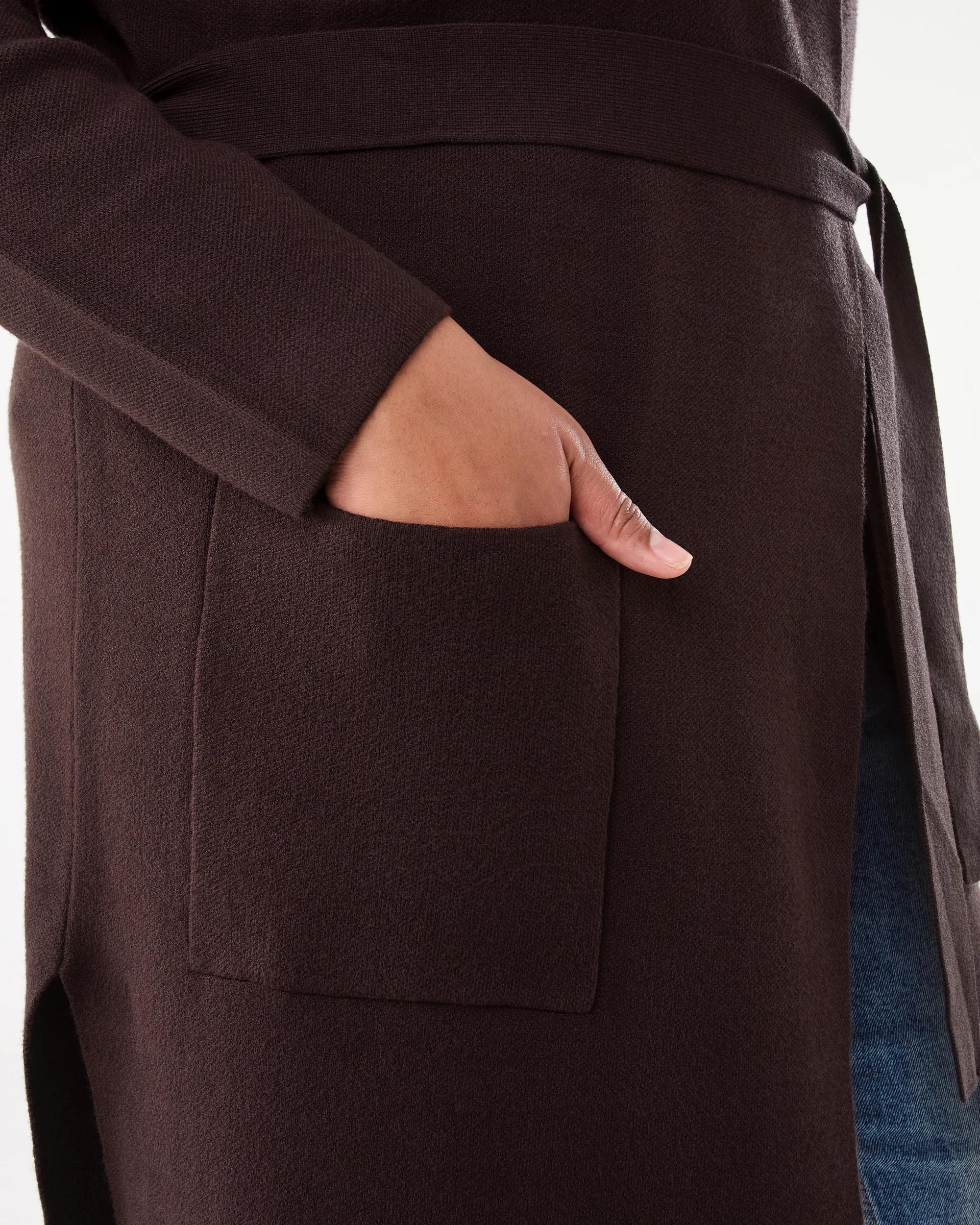 7 Curve Trench Coatigan Choc Plum, 7 of 8