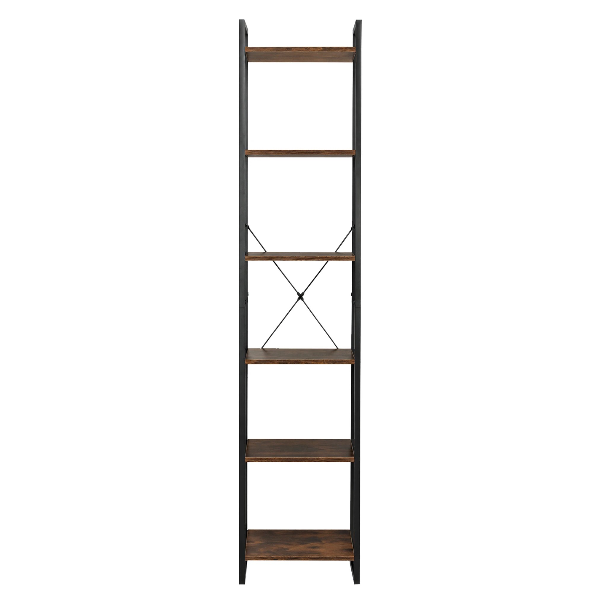 1 Levede 6 Tier Bookshelf Tall Bookcase Storage Shelf Display Rack Living Room, 1 of 8