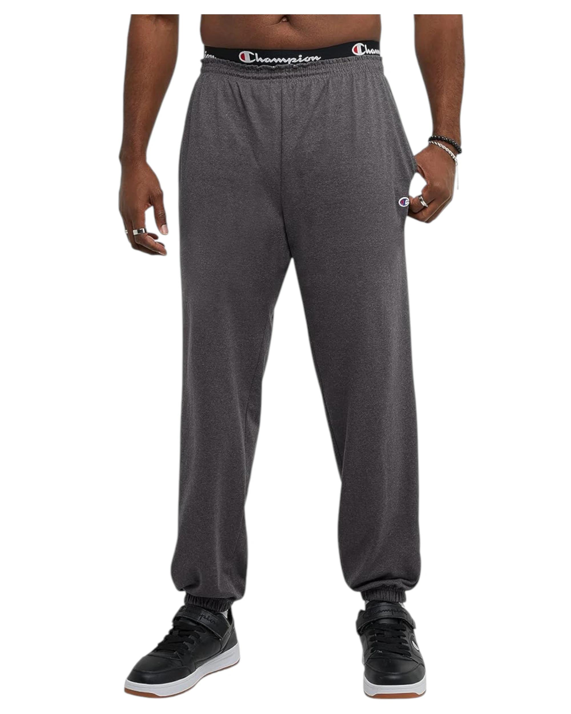 1 Champion Mens Granite Heather Trackies Everyday Comfort Joggers GRANITE HEATHER, 1 of 3