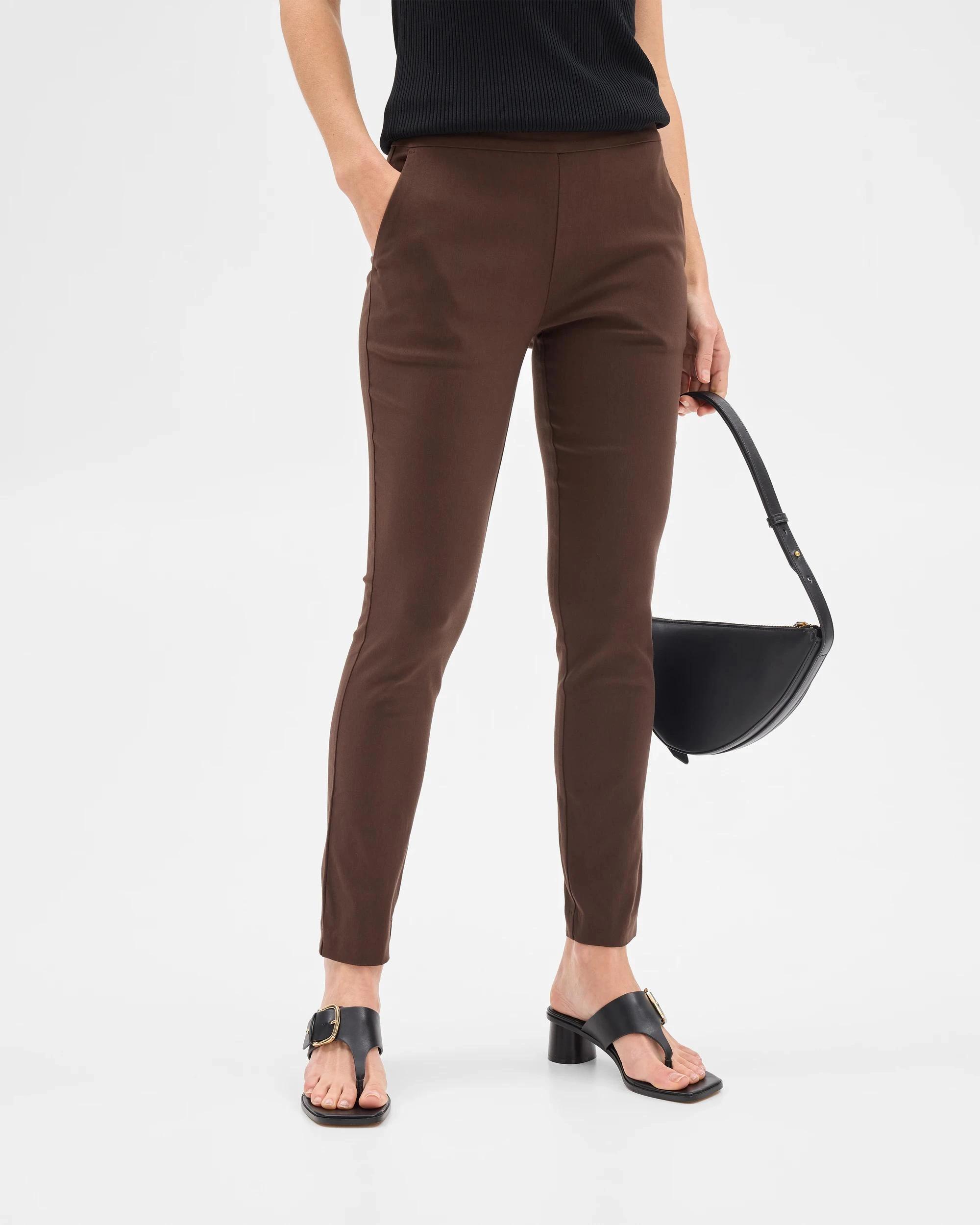 2 Preview Carrie Bengaline Ankle Length Pants BITTER CHOCOLATE, 2 of 6
