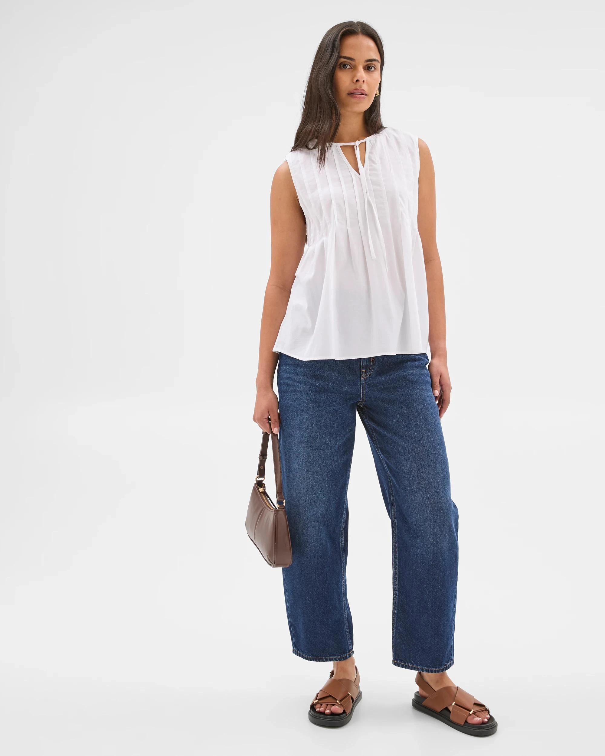 2 Target Pintuck Tank Top WHITE, 2 of 7