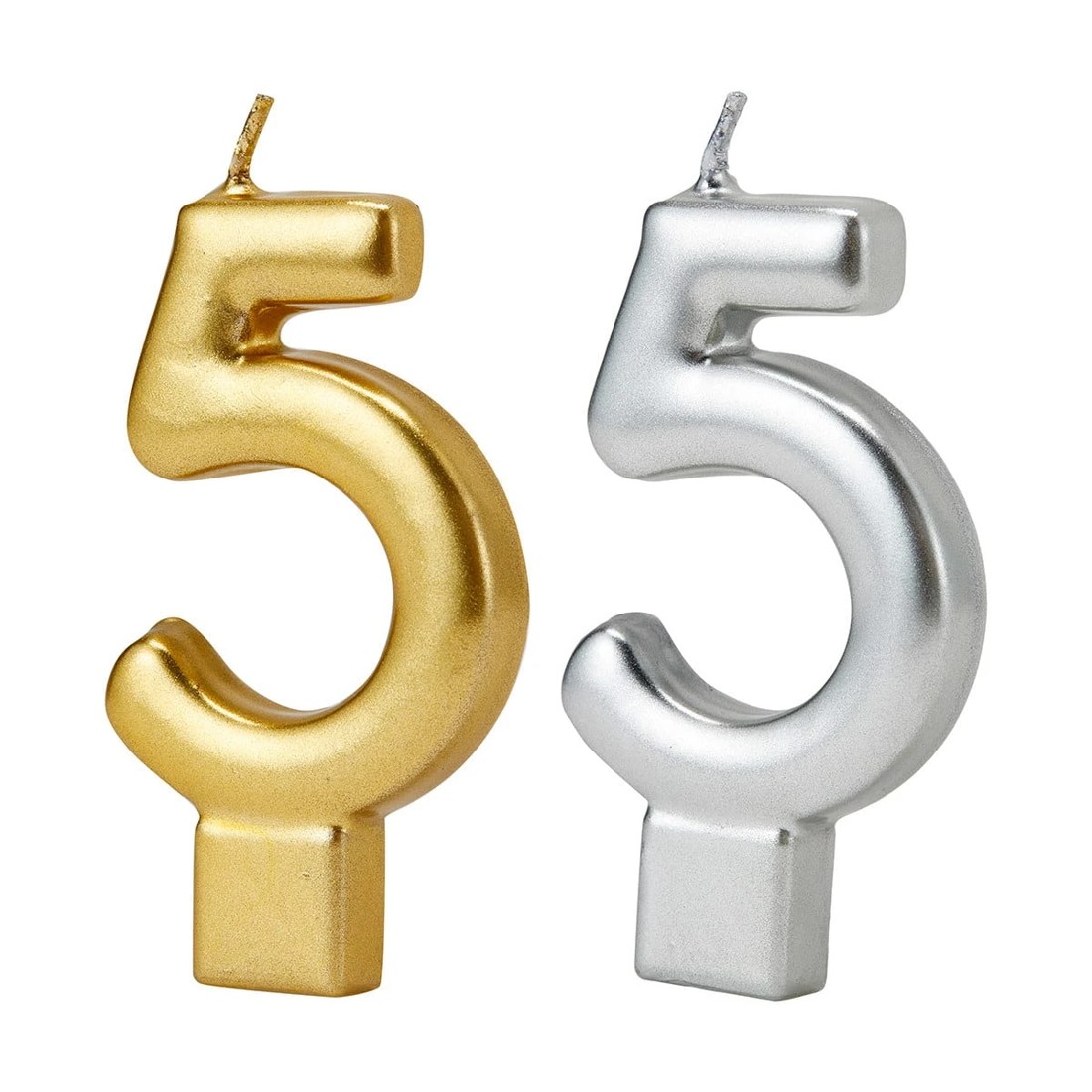 2 Metallic Candle Number 5 - Assorted, 2 of 6