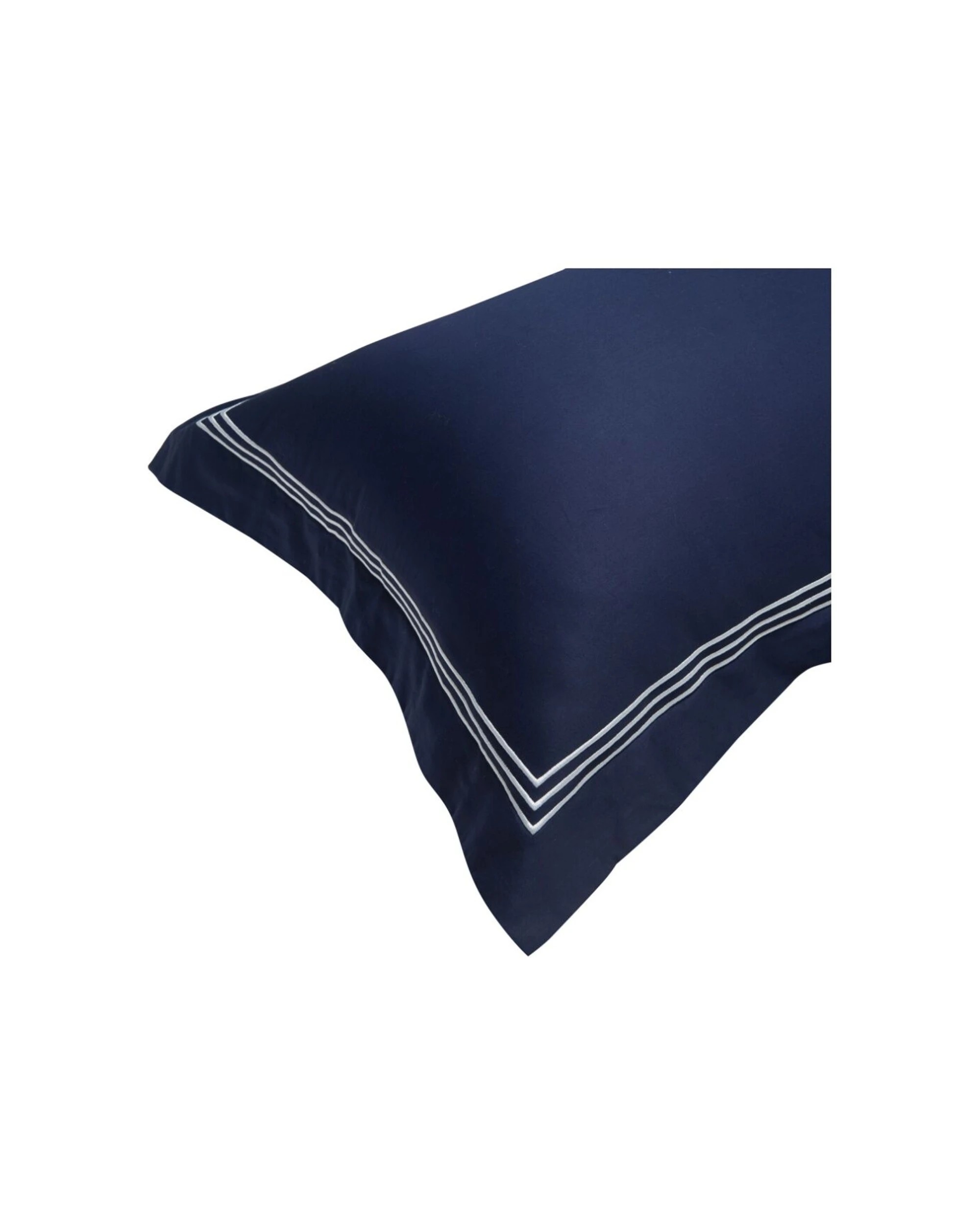 3 Grosvenor House 2PK 500TC Hotel Embroidered Tailored Standard Pillowcase With White - Blue, 3 of 4