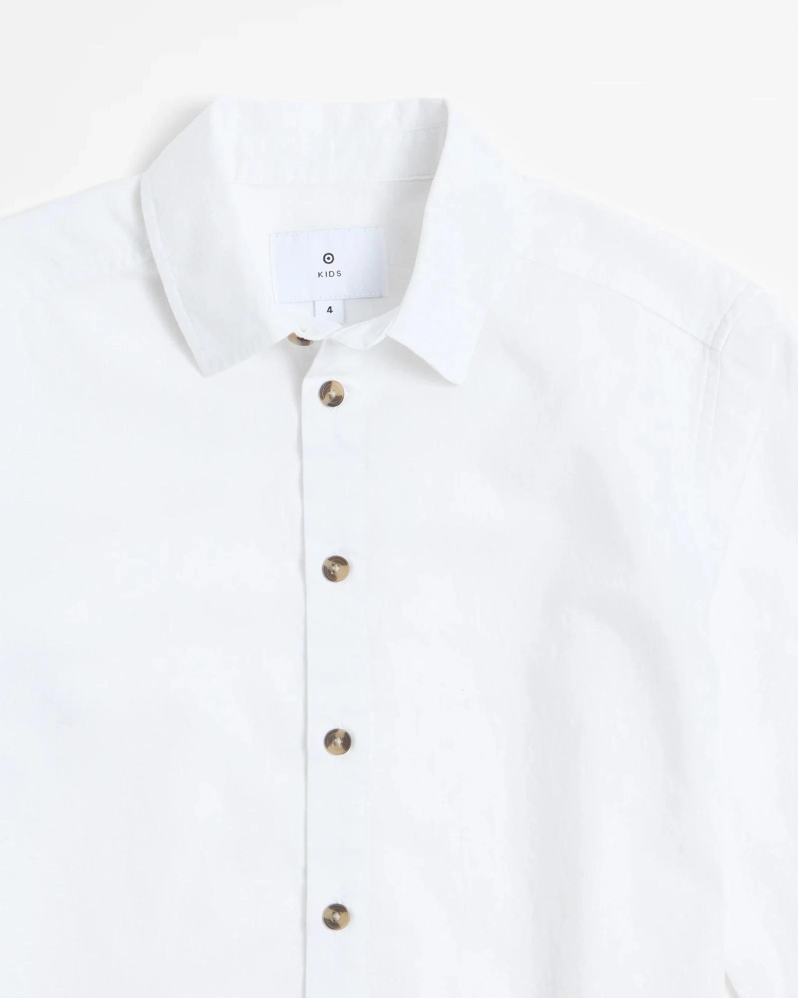 2 Target Australian Cotton Linen Blend Long Sleeve Shirt WHITE, 2 of 3