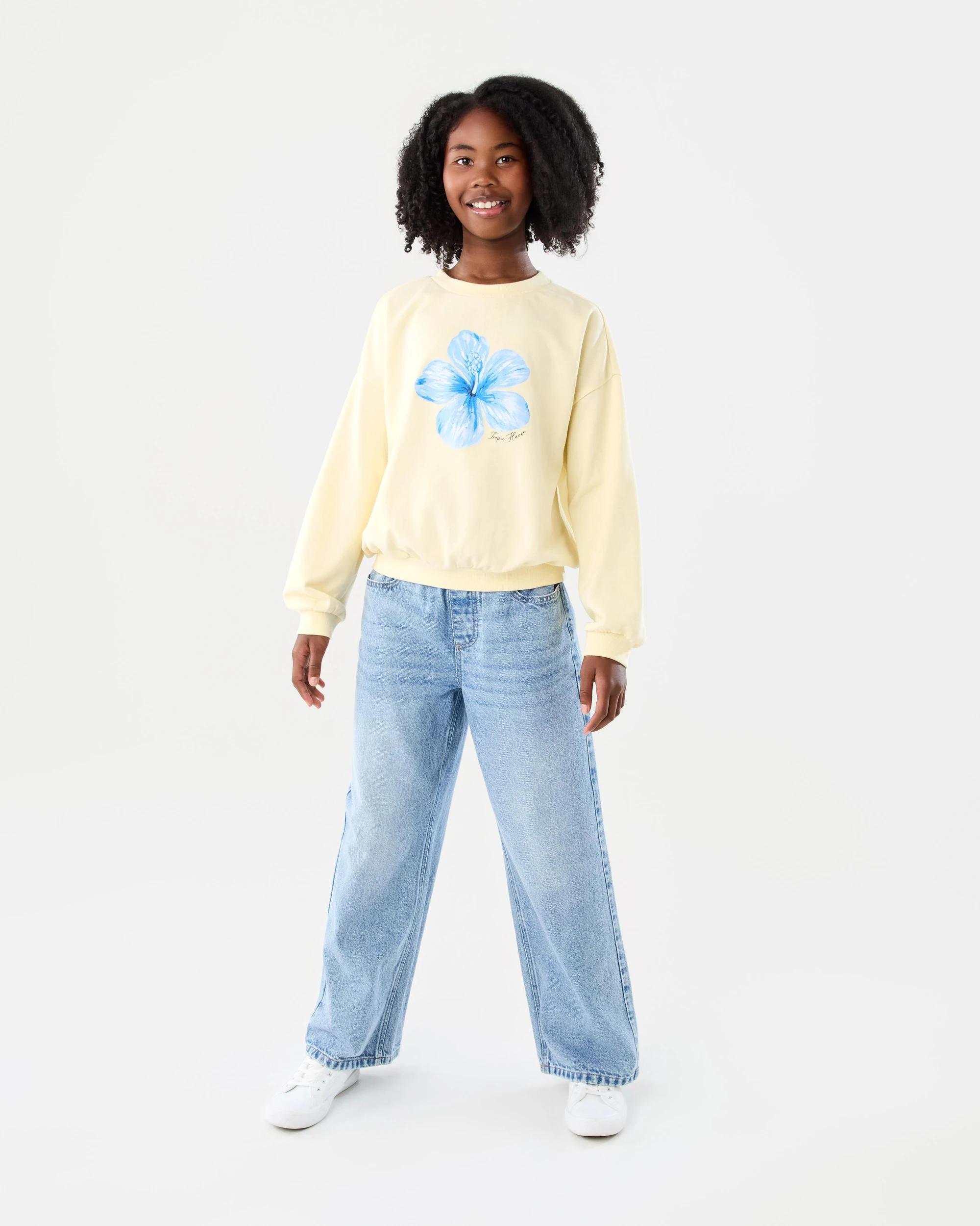 7 Oversized Crew Neck Sweatshirt Ylw Hbiscs, 7 of 8