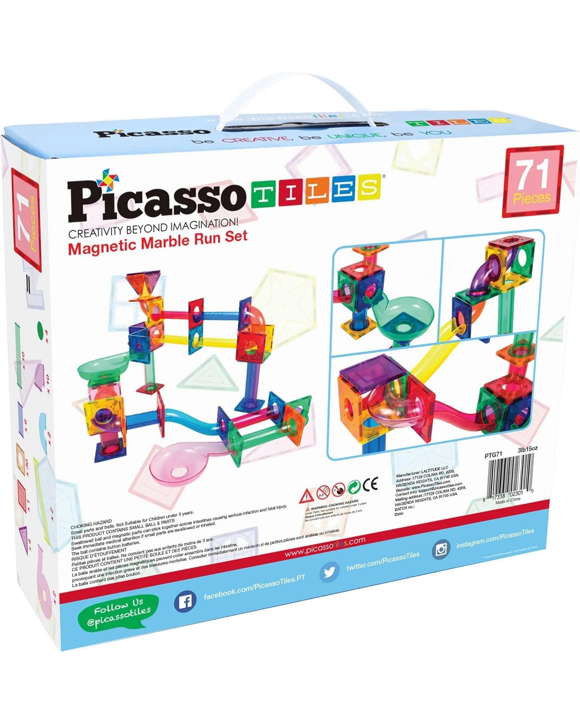 6 Picasso Tiles 71 Piece Magnetic Marble Run Set, 6 of 6