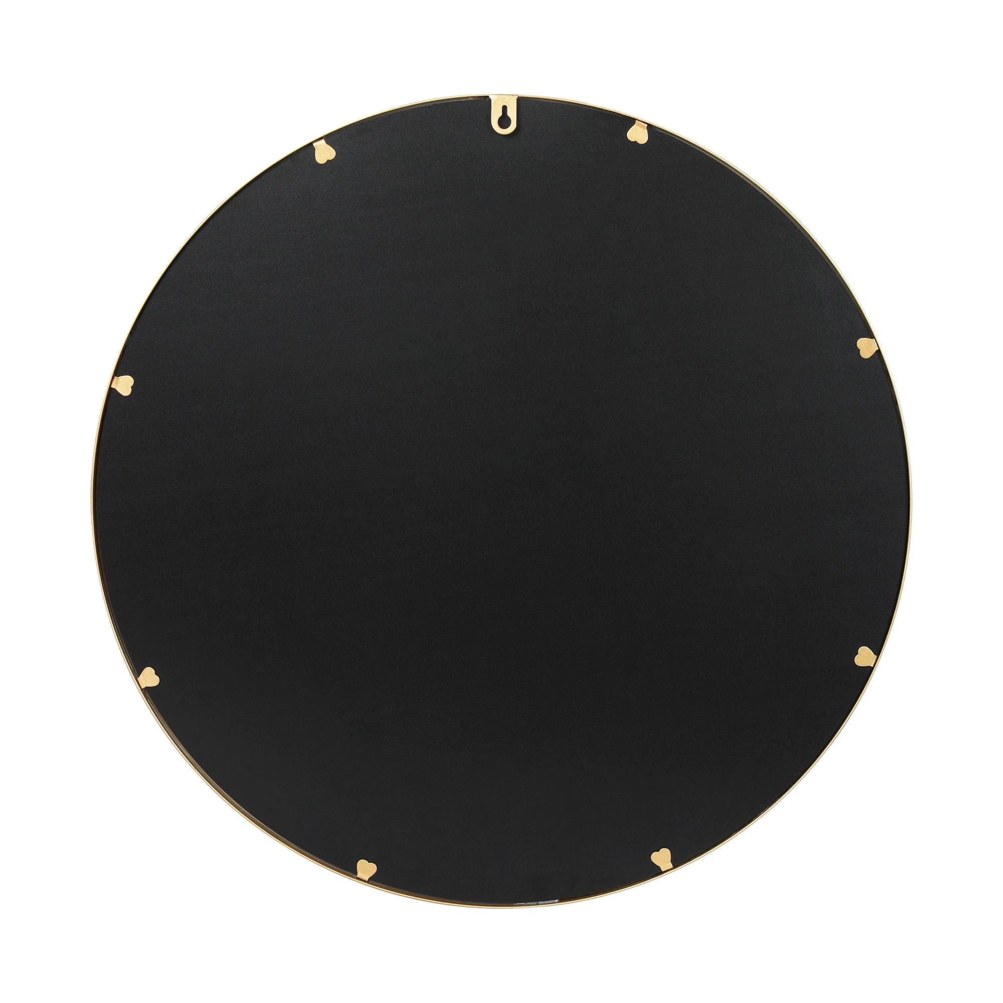 6 Yezi 50Cm Round Metal Framed Wall Mirror Golden Frame, 6 of 8