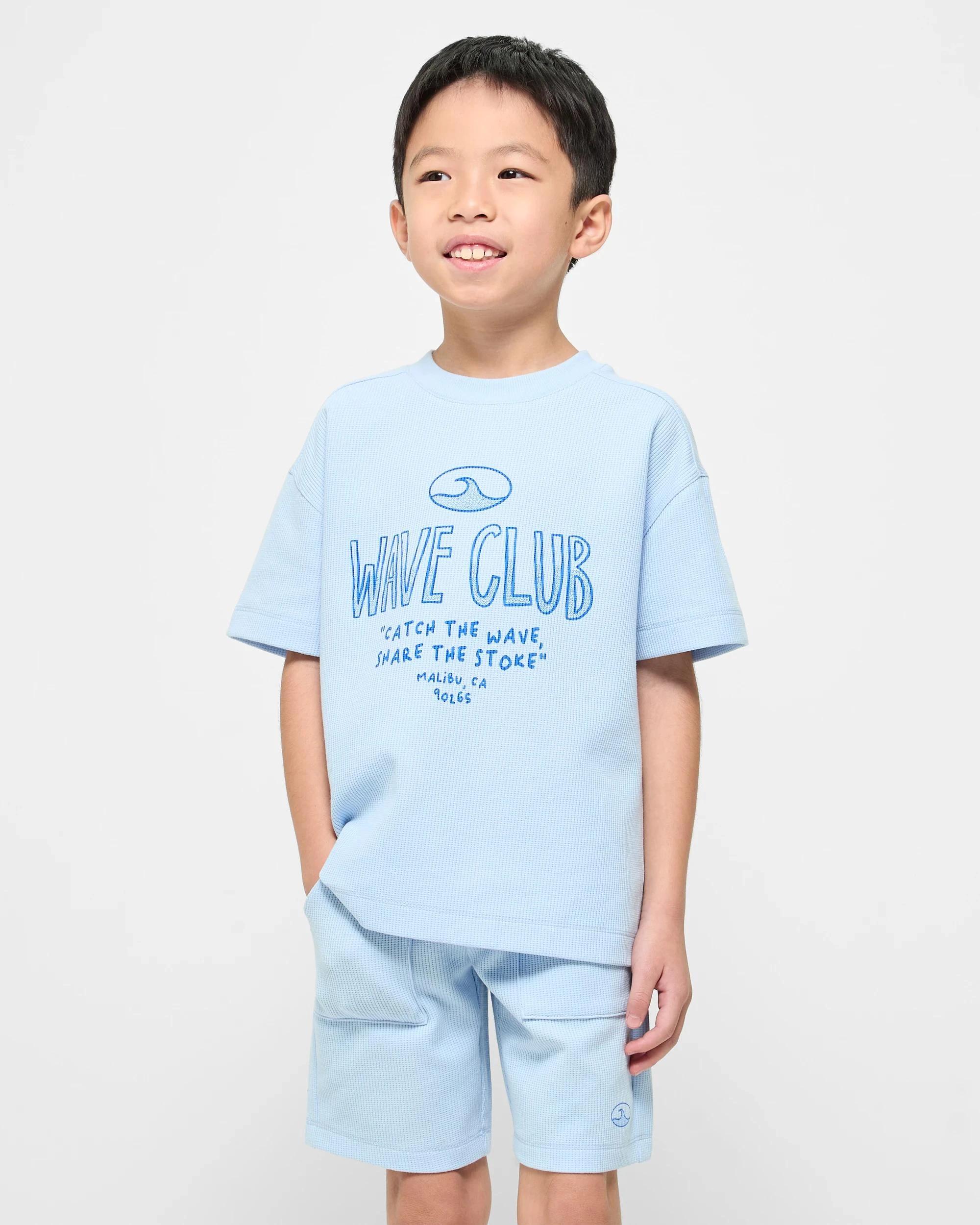 1 Target Waffle T-shirt and Short 2 Piece Set BLUE WAVE CLUB, 1 of 5