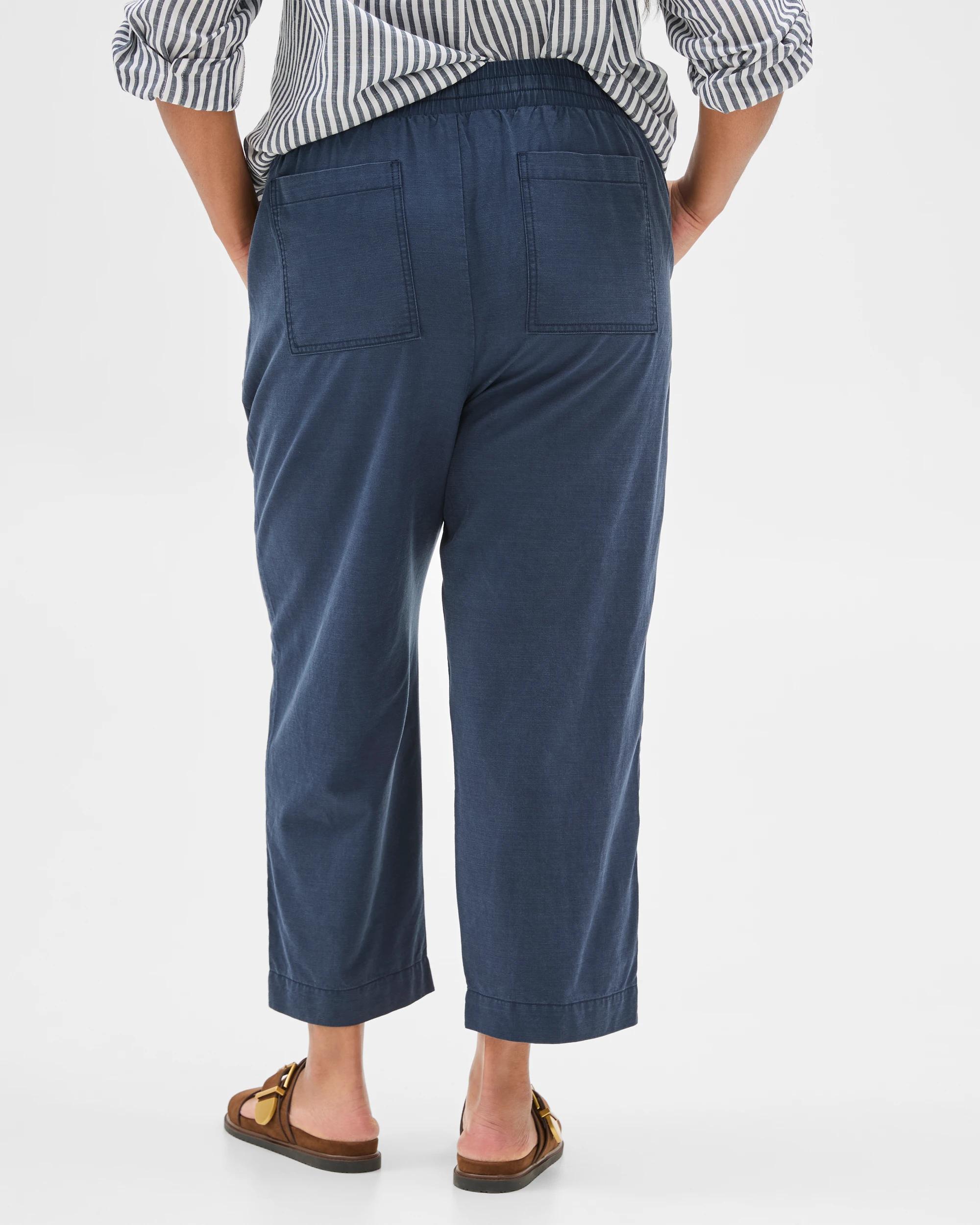 6 Target Plus Size Slub Straight Leg Pants NAVY BLUE, 6 of 7