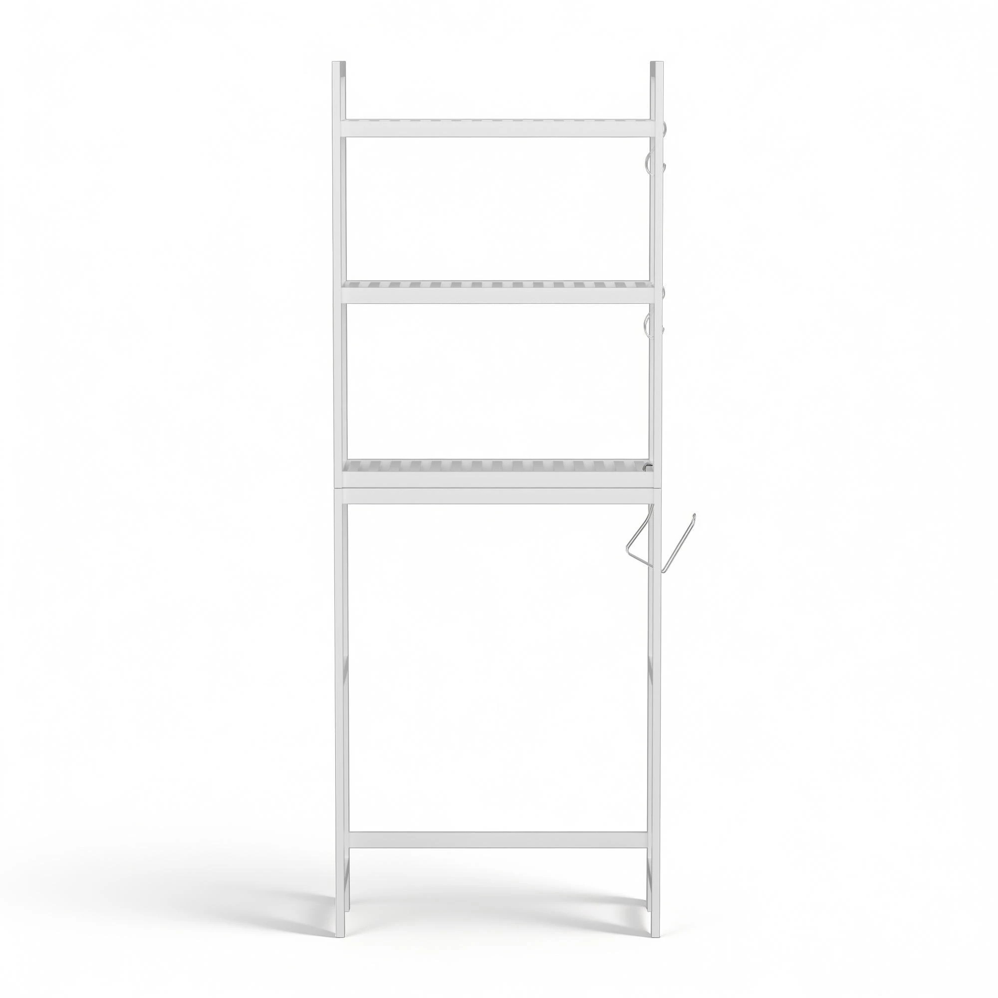 2 Artiss Over Toilet Storage Bathroom Rack Space Saving 3 Tier Organiser - White, 2 of 7