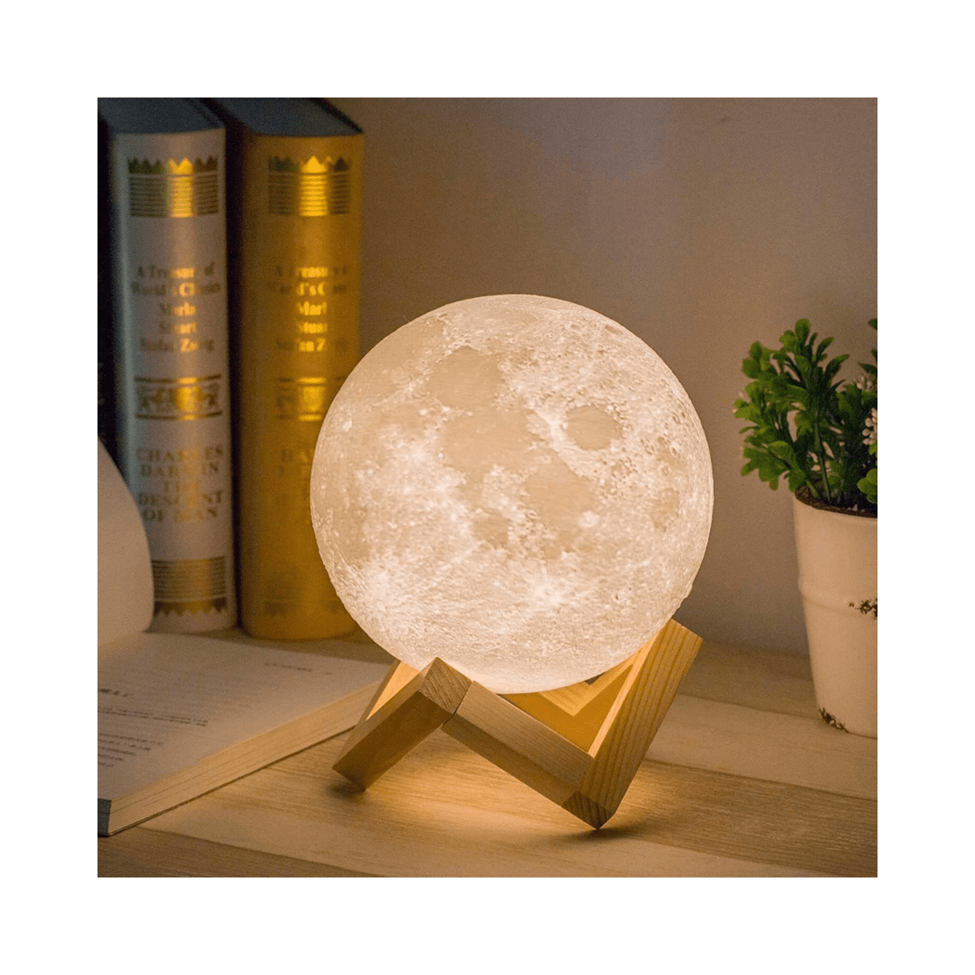 1 BR Home 3D Moon Lamp Night Light with Motion Sensor, 1 of 3