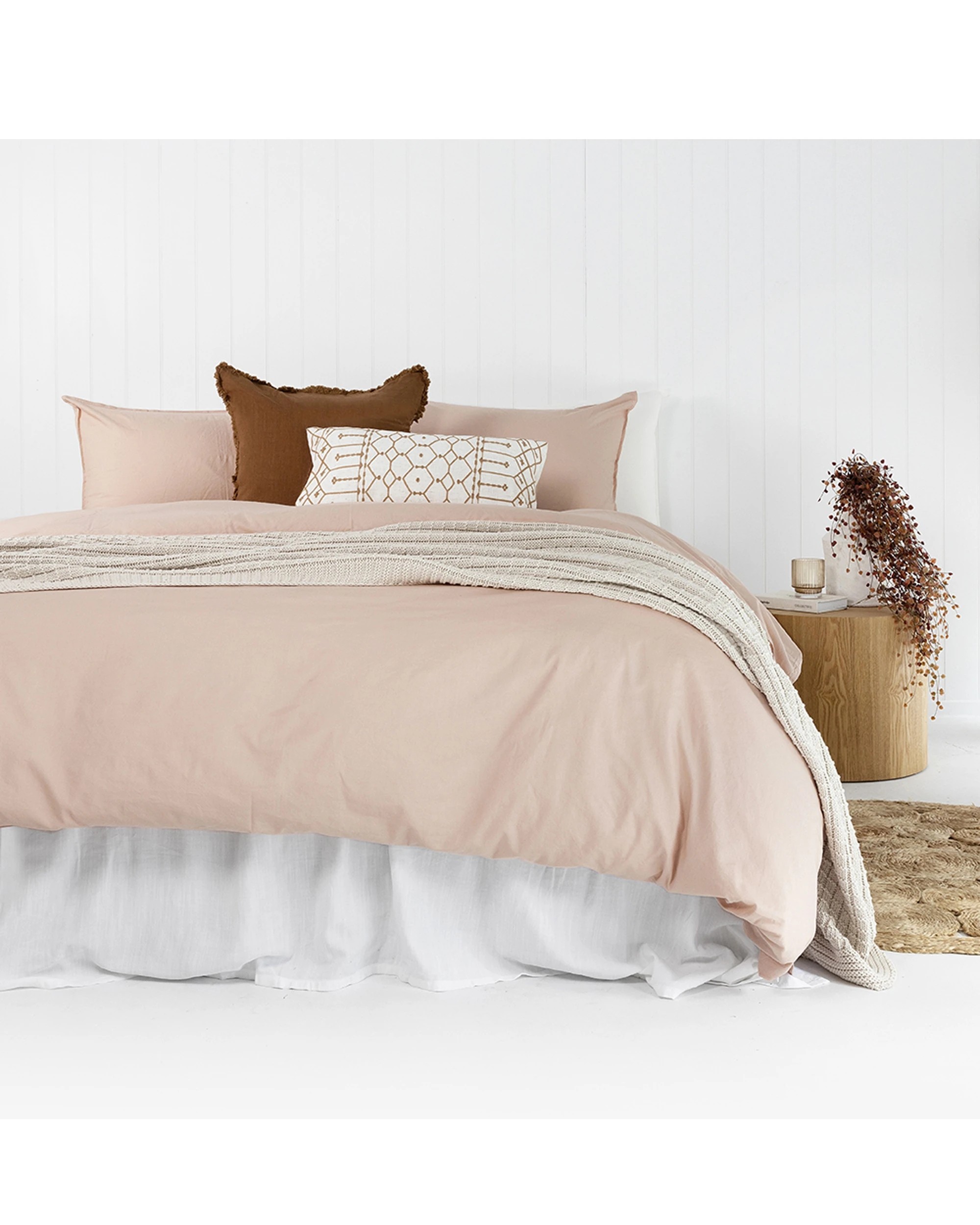 3 Bambury Temple Organic Cotton Quilt Cover Set Rosewater - Super King Bed - Pink, 3 of 3