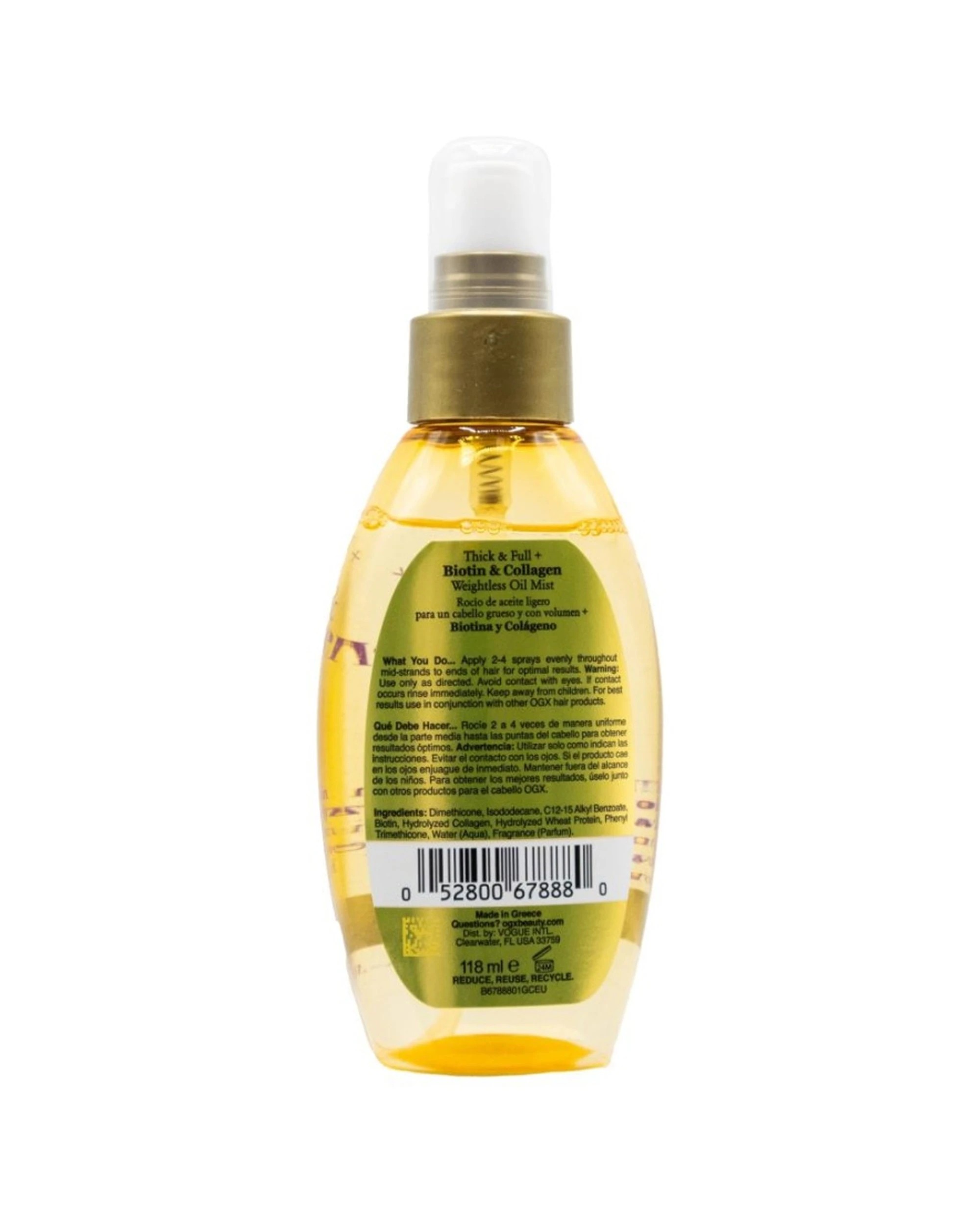 3 Ogx 3PK Weightless Thick Full Biotin & Collagen Oil Mist Spray Hair Care 1 - Yellow, 3 of 3