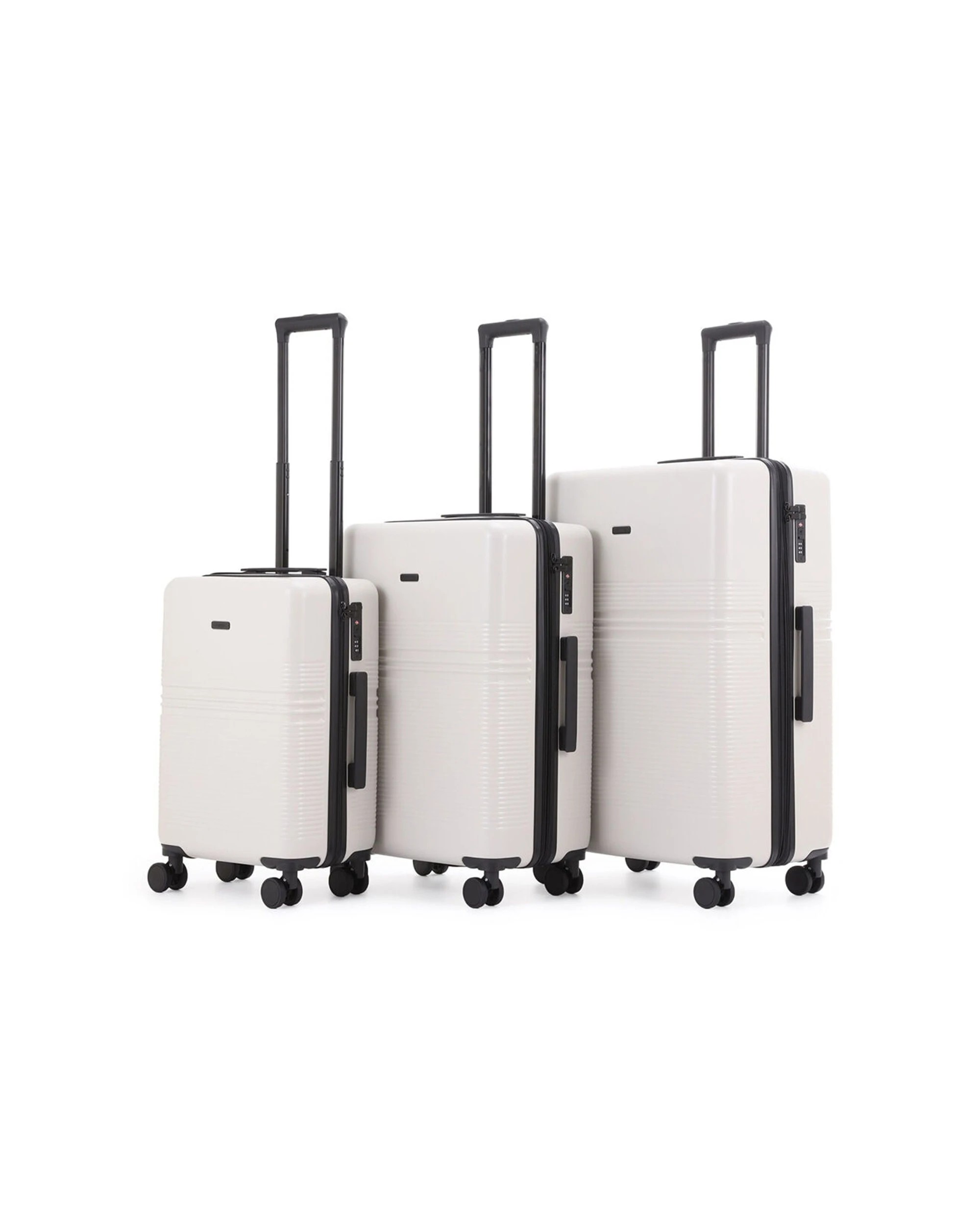 2 Paklite 3pc Elements Travel Luggage Set Suitcase Lightweight Expandable Oatmeal - White, 2 of 7