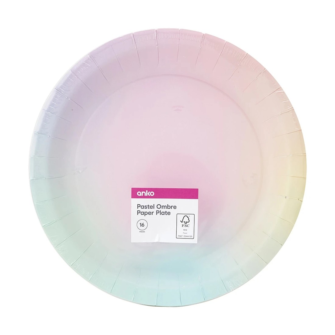 7 16 Pack Pastel Ombre Paper Plates, 7 of 7