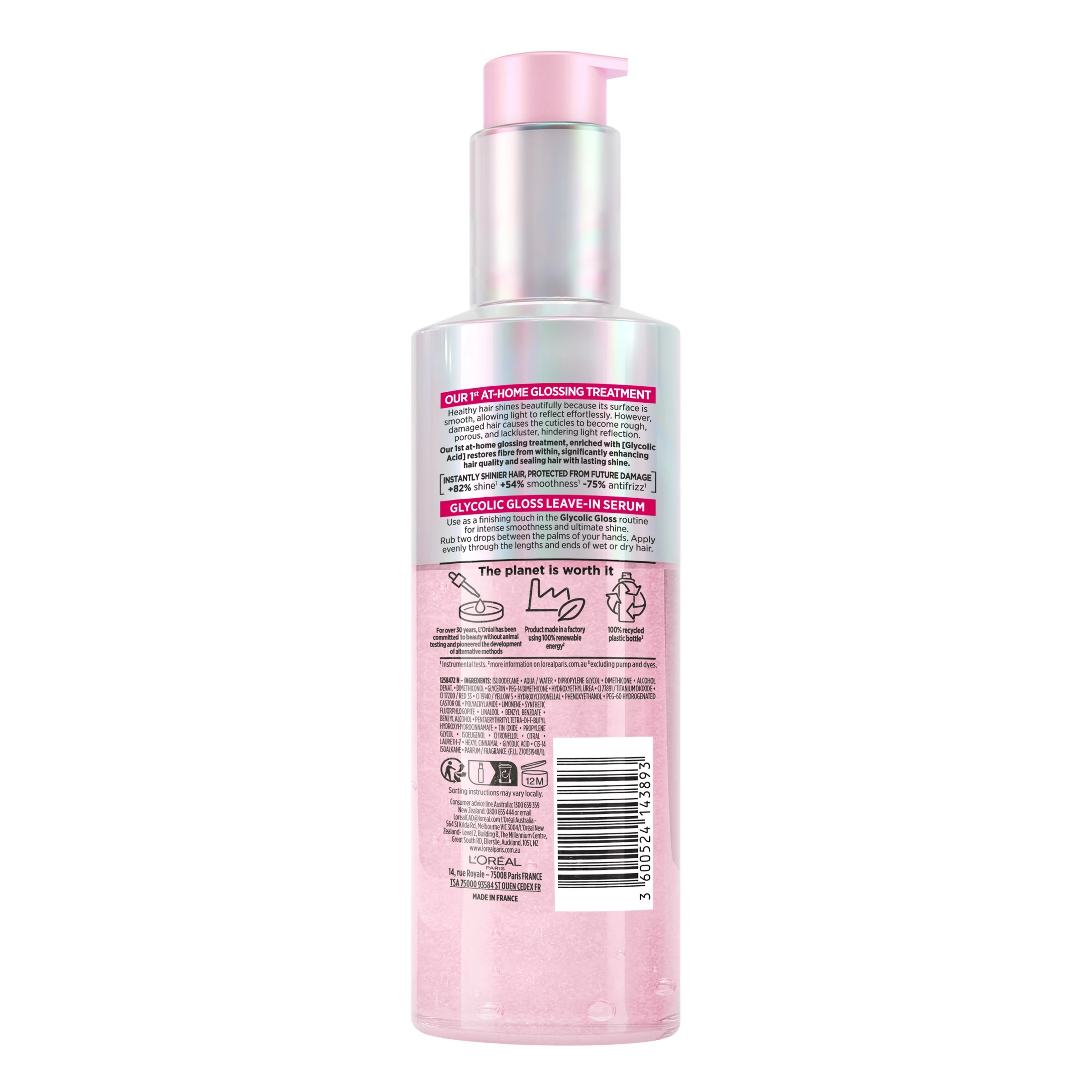 4 L'Oreal Paris Elvive Glycolic Gloss Leave-in Serum - 14% Gloss Complex with Glycolic Acid, 4 of 8