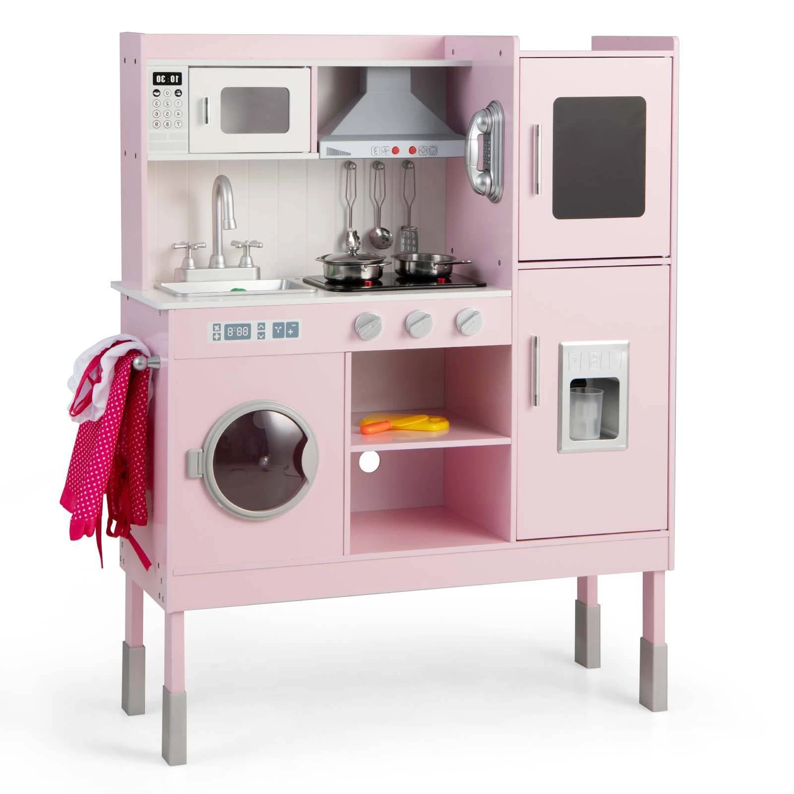 1 Costway Pretend Play Kitchen Toy Gift Pink, 1 of 3