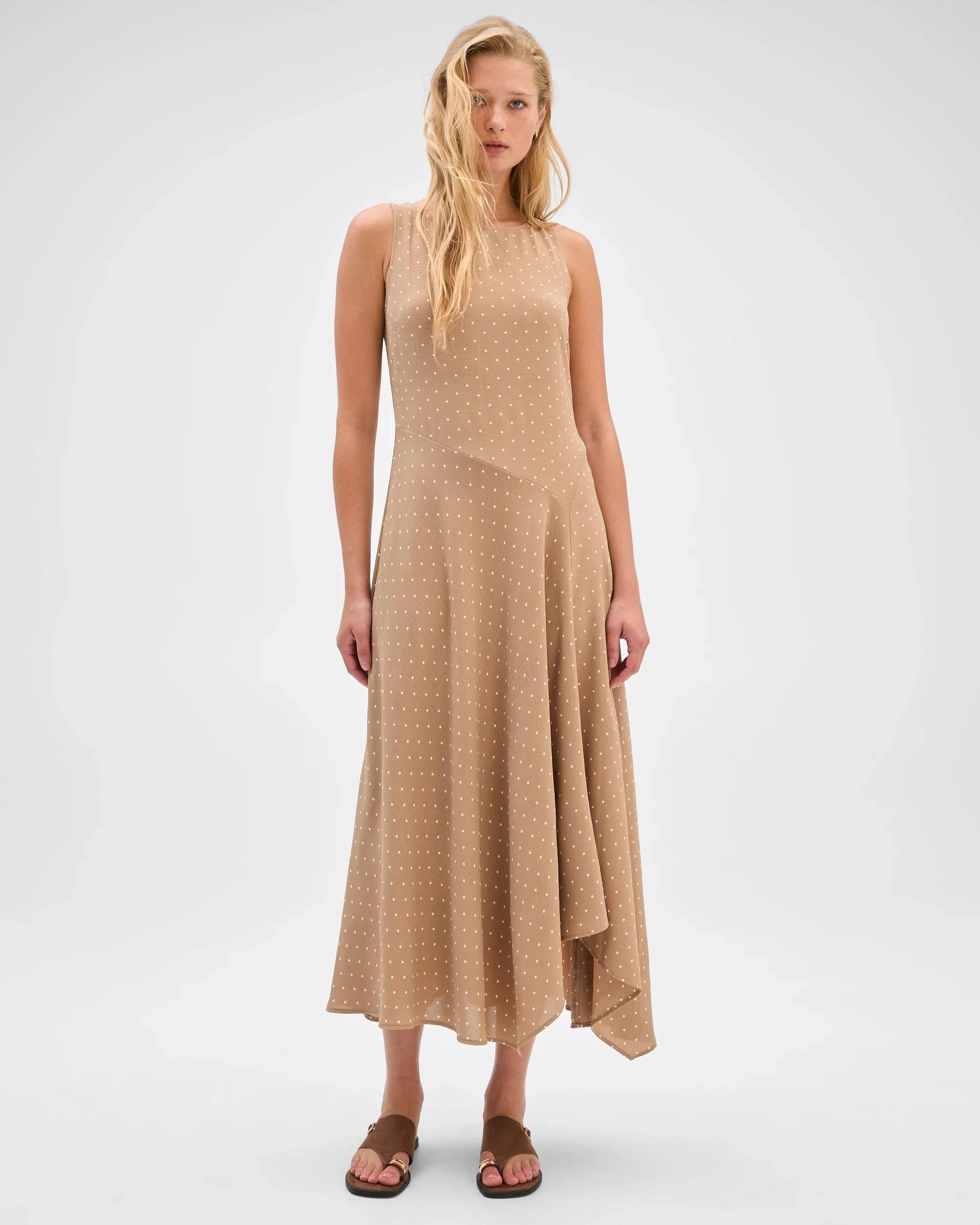 1 Preview Sleeveless Hanky Hem Dress FAWN SPOT, 1 of 7