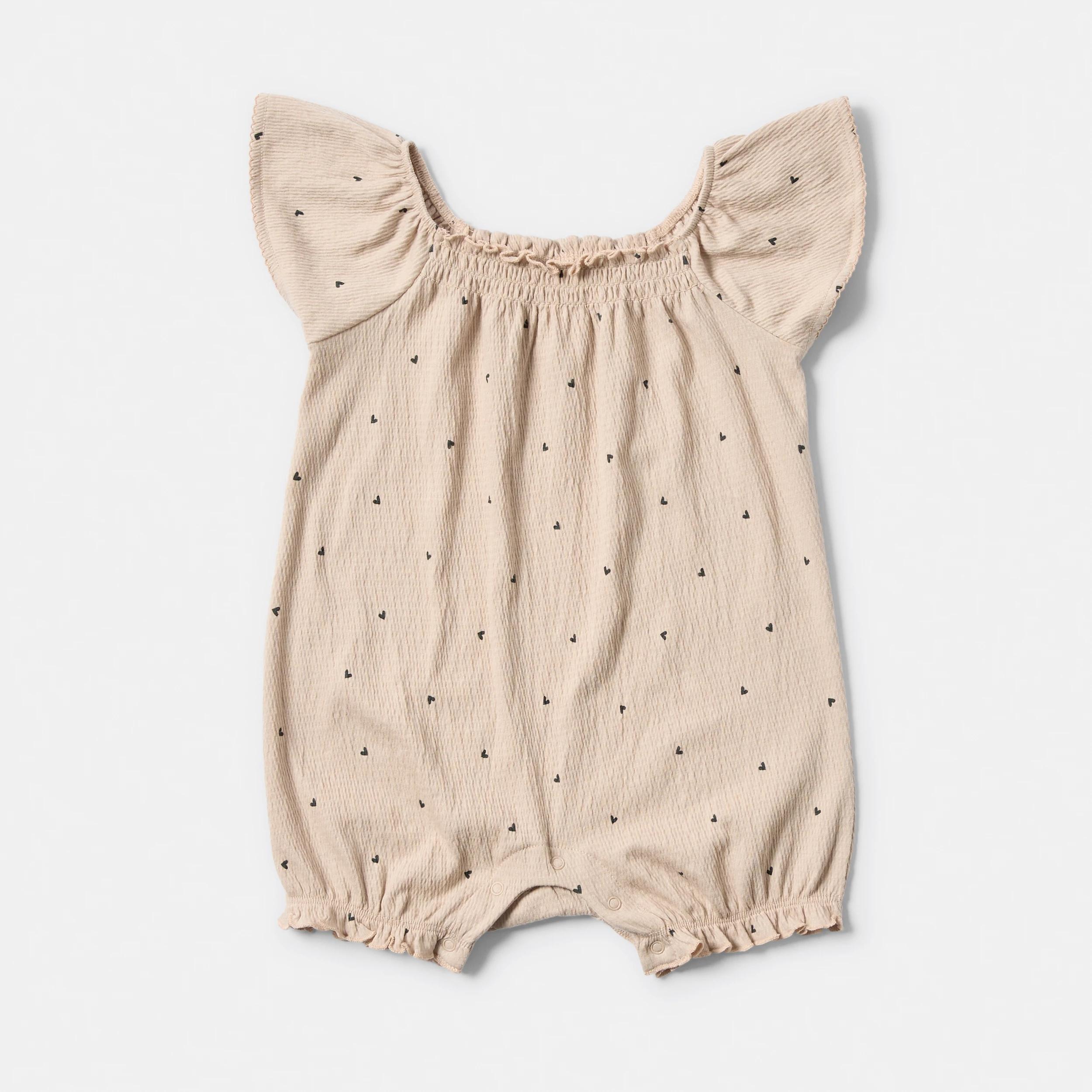 1 Short Sleeve Crinkle Romper DOESKIN HEARTS, 1 of 3