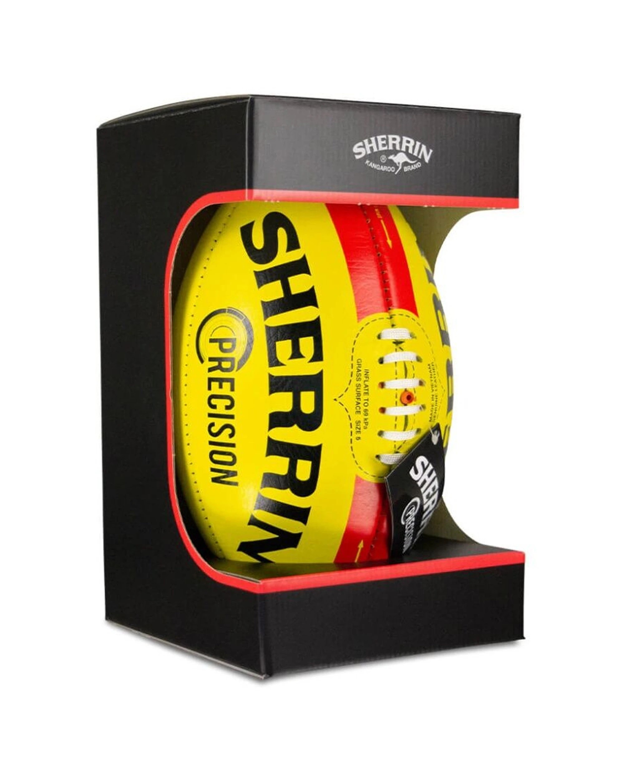 4 Sherrin Precision Leather Australian Rules Training Football Size 4 - Yellow, 4 of 4
