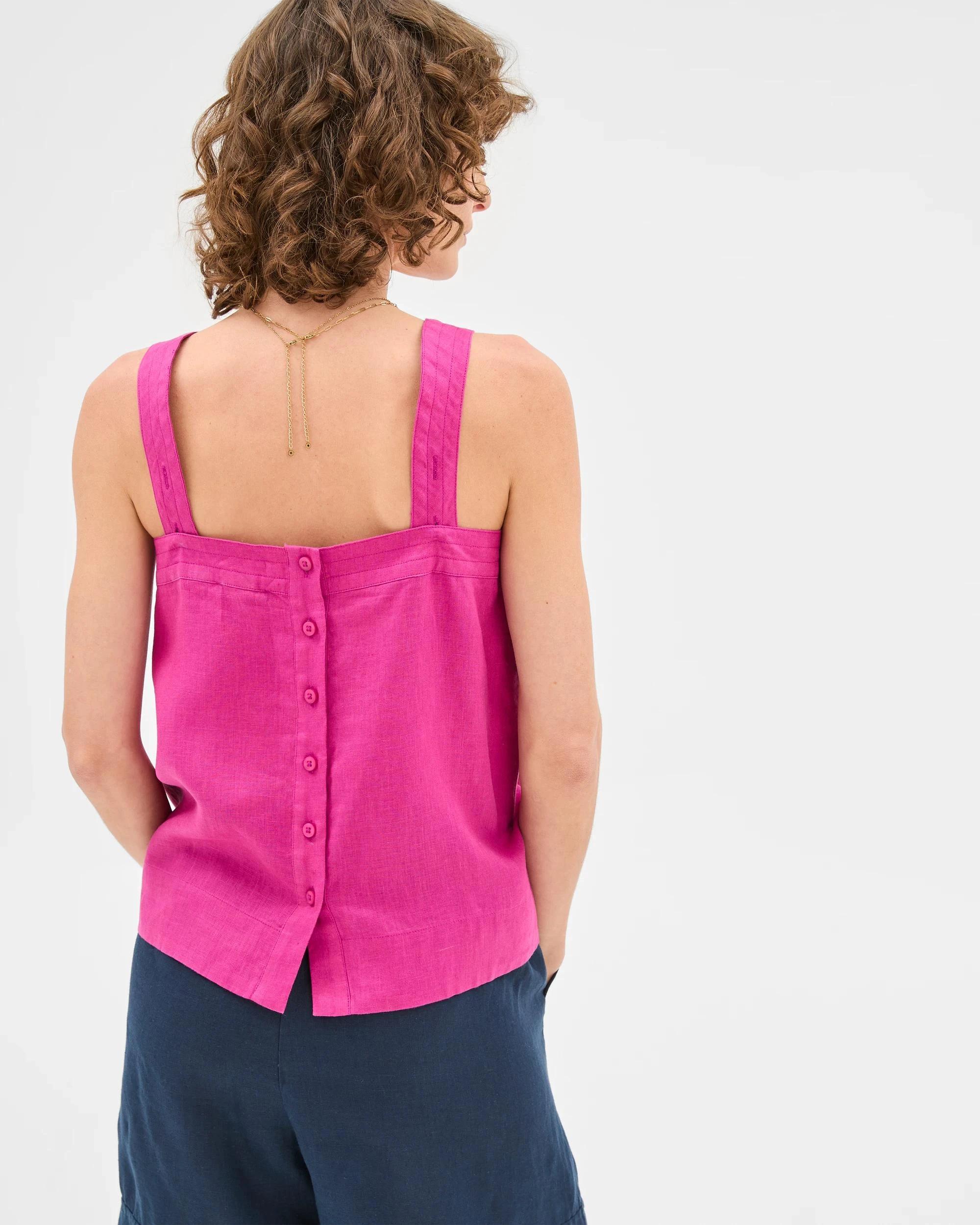 5 Target European Linen Stitch Detail Cami MAGENTA, 5 of 6