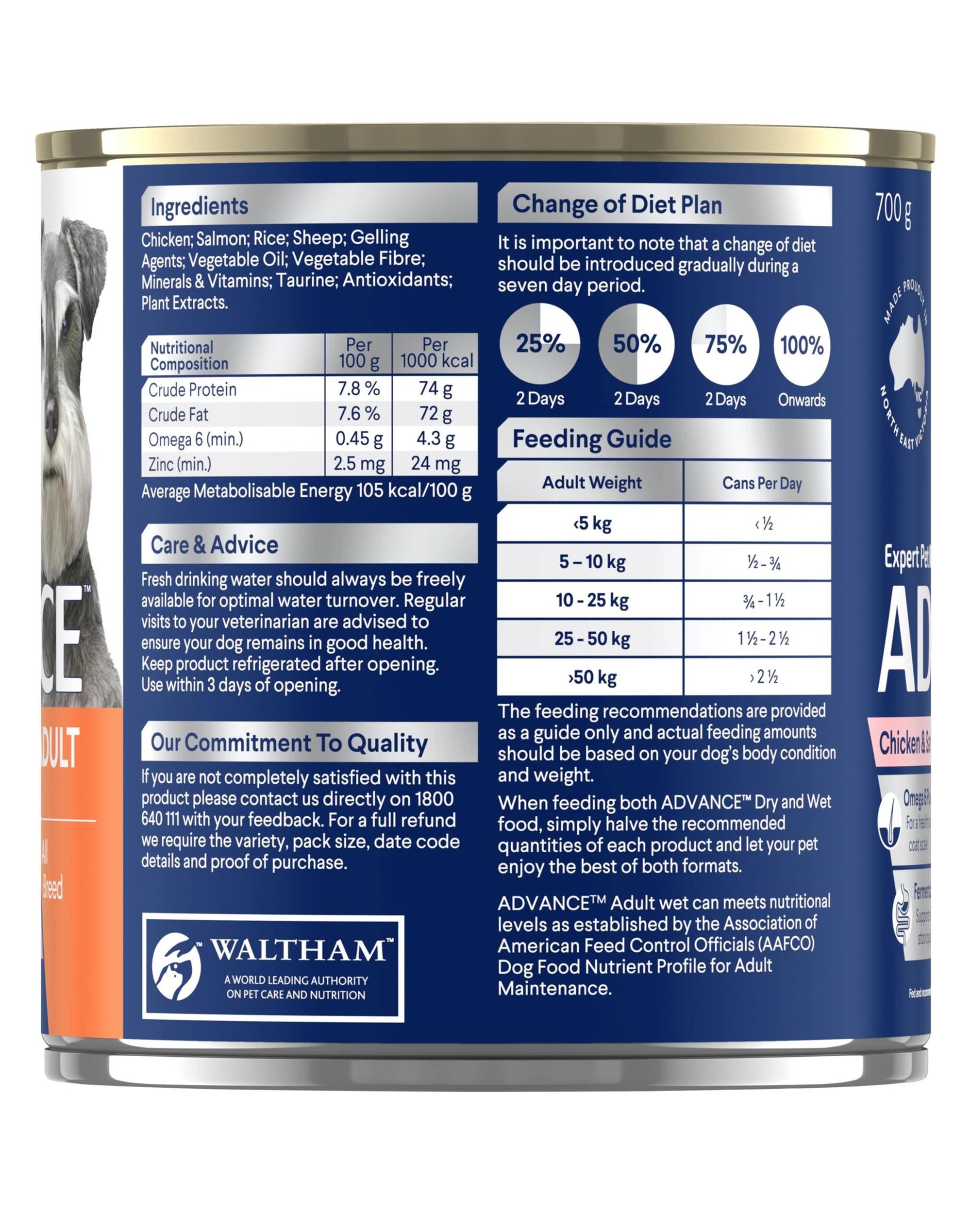 3 Advance Adult All Breed Wet Dog Food Chicken & Salmon w/ Rice 12 x 700g, 3 of 3