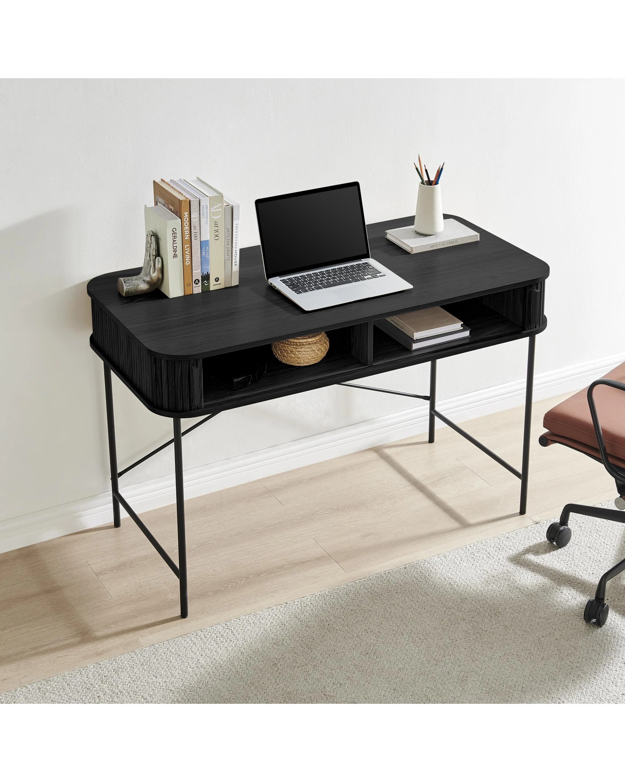 4 Kodu Desk Study Table 2 Doors 120W - Black, 4 of 9