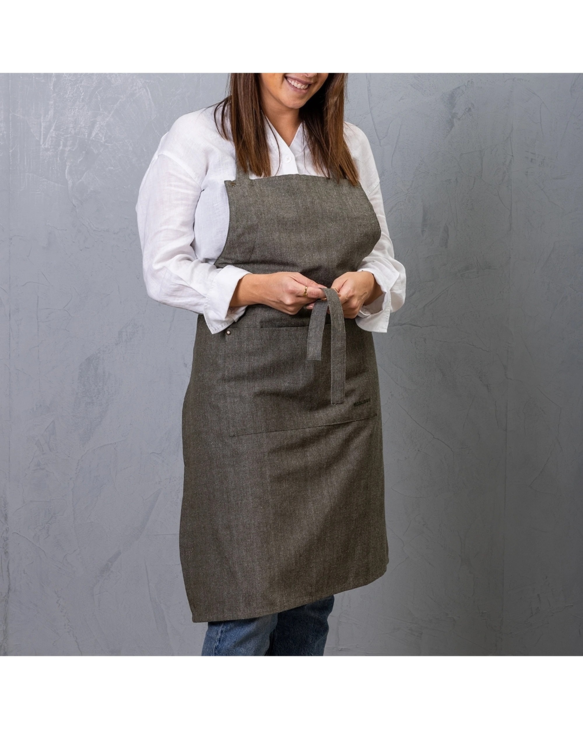 3 Ecology Rye Adjustable Cotton Kitchen Cooking Apron 70x90cm Khaki - Green, 3 of 3