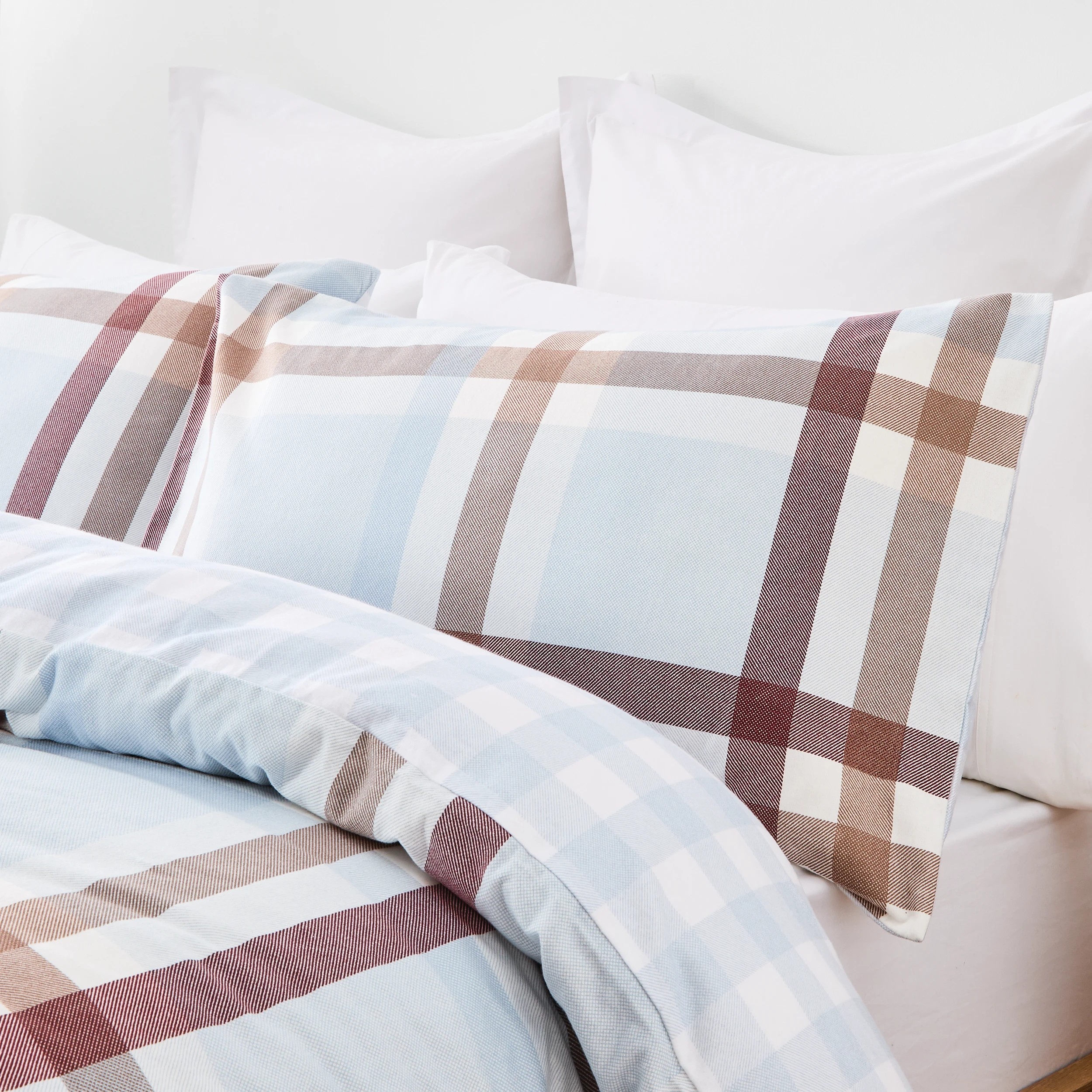 3 Plaid Flannelette Cotton Reversible Quilt Cover Set - Queen Bed, 3 of 8